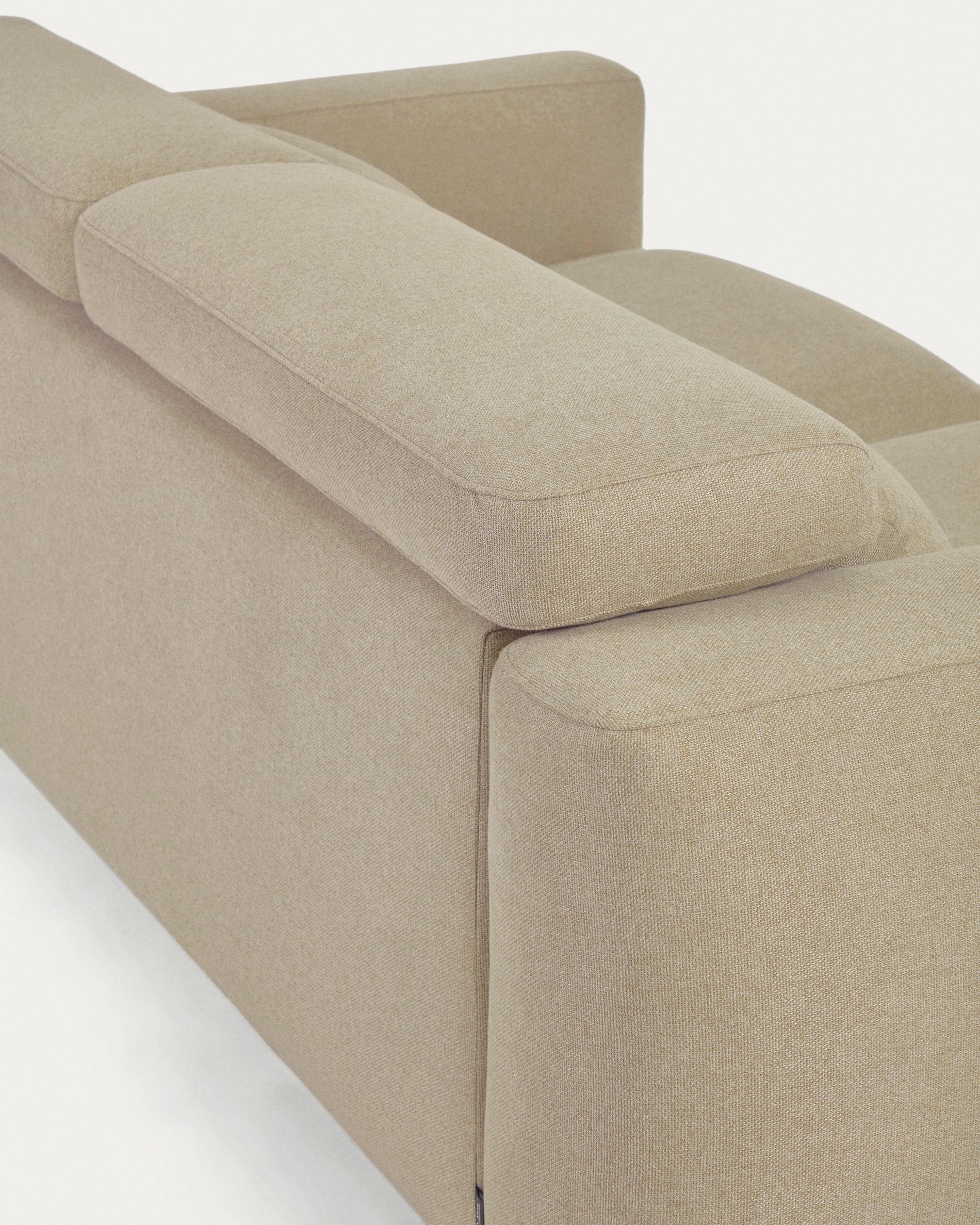 Singa 3 seater sofa with reclining headrest and extendable seat in beige 215 cm FSC Mix Credit - Detail