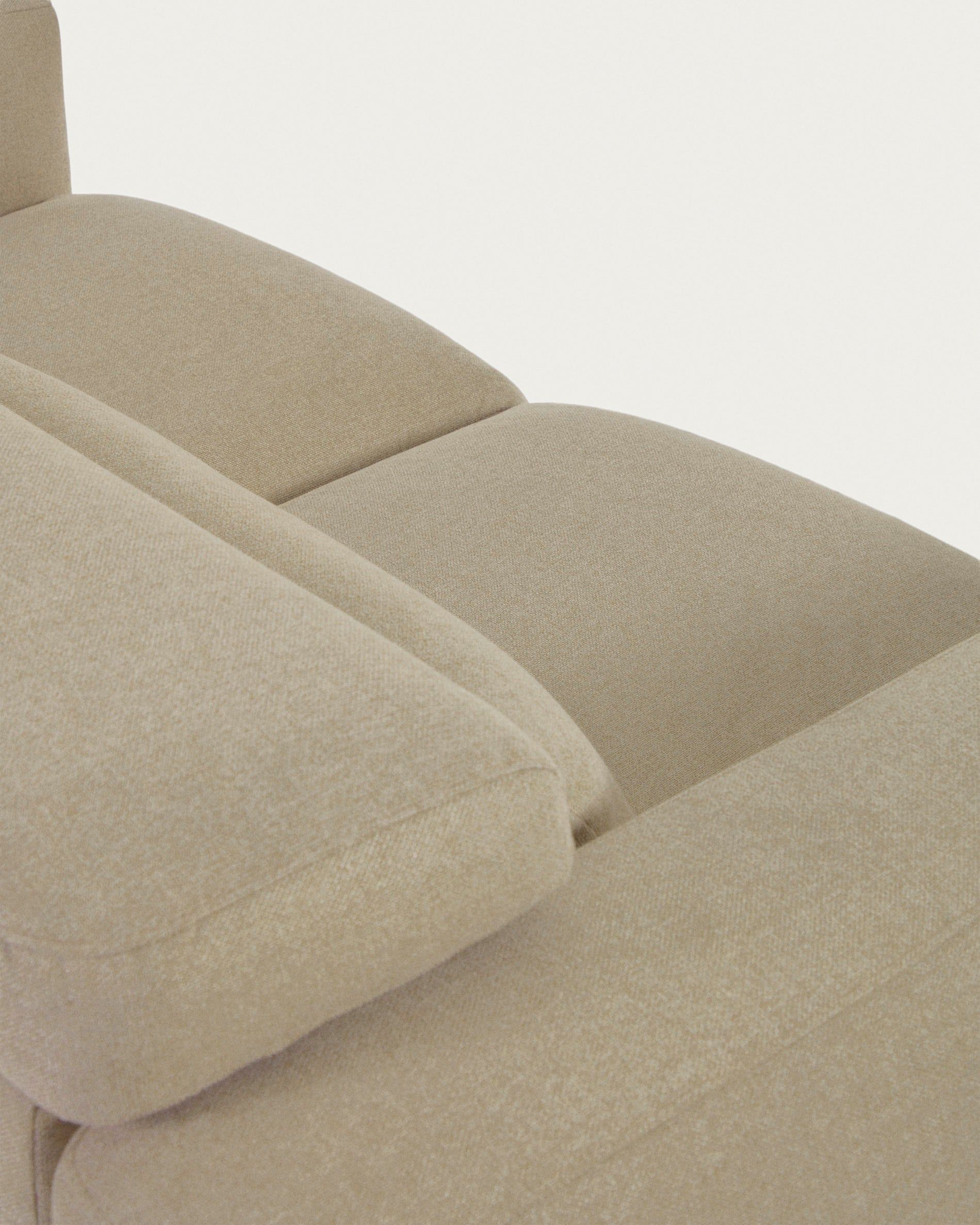Singa 3 seater sofa with reclining headrest and extendable seat in beige 215 cm FSC Mix Credit - Detail