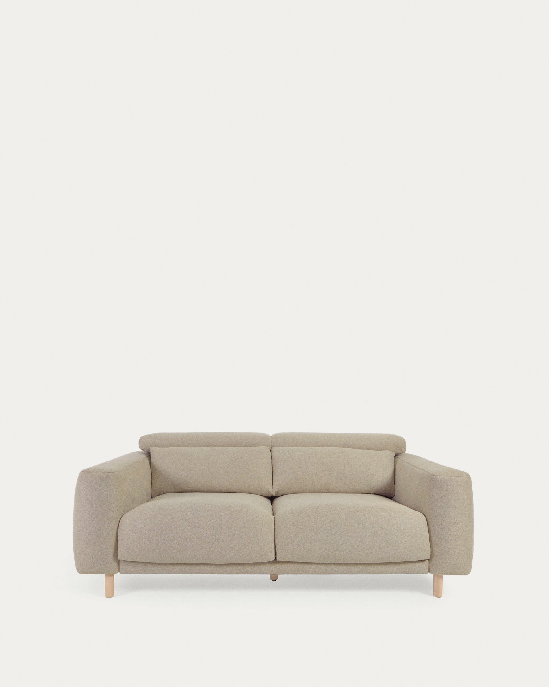 Singa 3 seater sofa with reclining headrest and extendable seat in beige 215 cm FSC Mix Credit - Product View