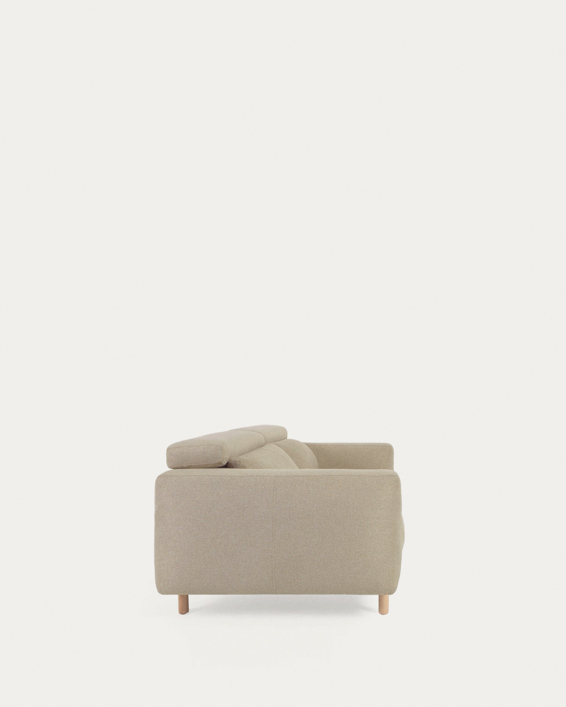 Singa 3 seater sofa with reclining headrest and extendable seat in beige 215 cm FSC Mix Credit - Product View