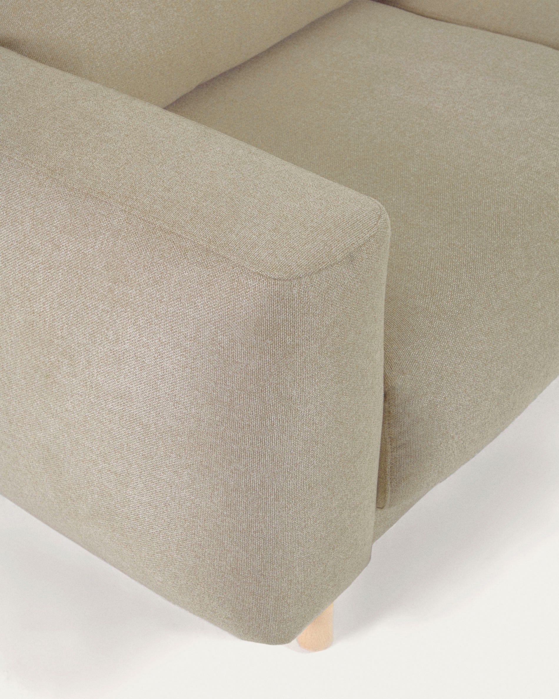 Singa 3 seater sofa with right-hand chaise longue, reclining headrest and extendable seat in beige 296 cm FSC Mix Credit - Detail