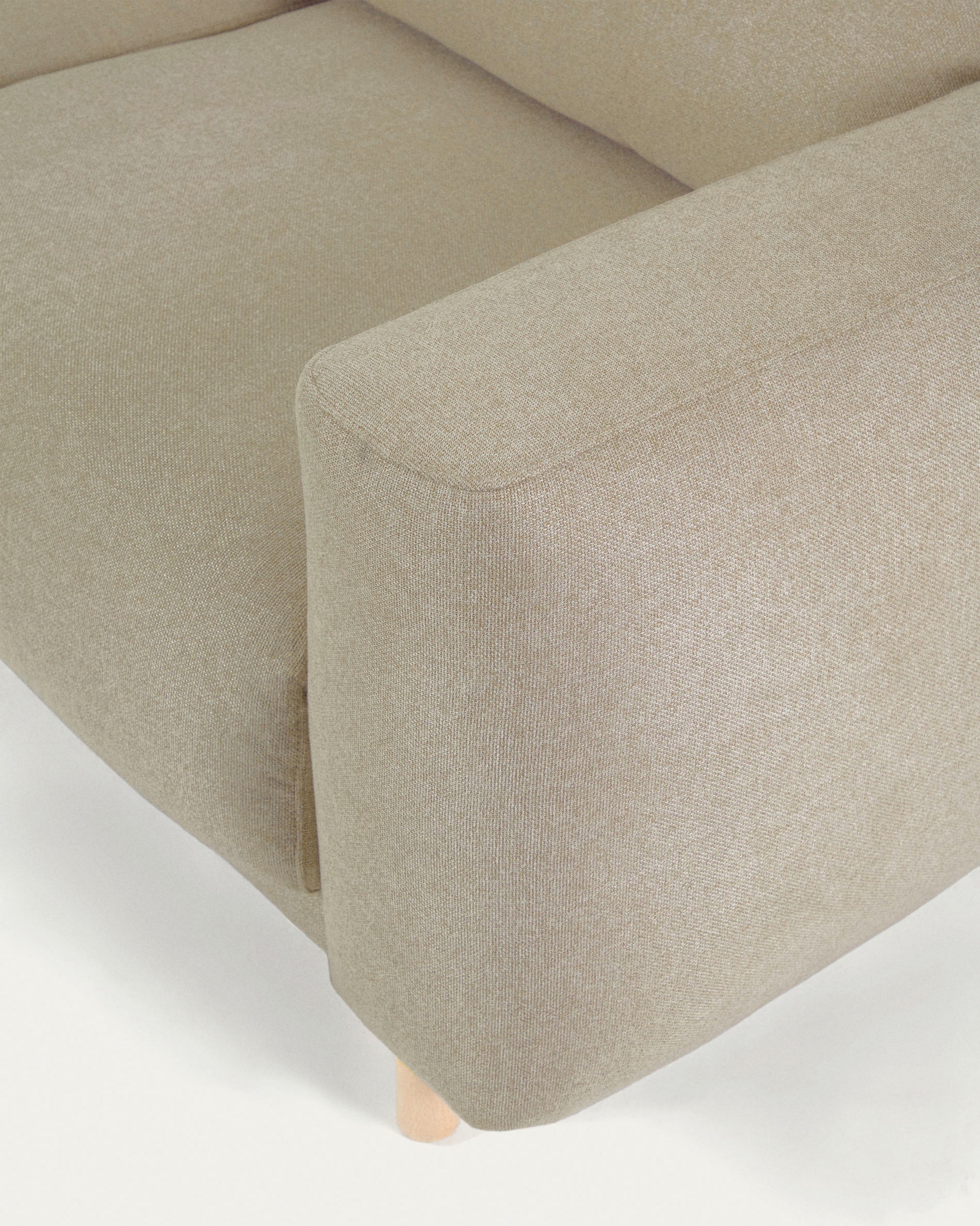 Singa 3 seater sofa with left-hand chaise longue, reclining headrest and extendable seat in beige 296 cm FSC Mix Credit - Detail