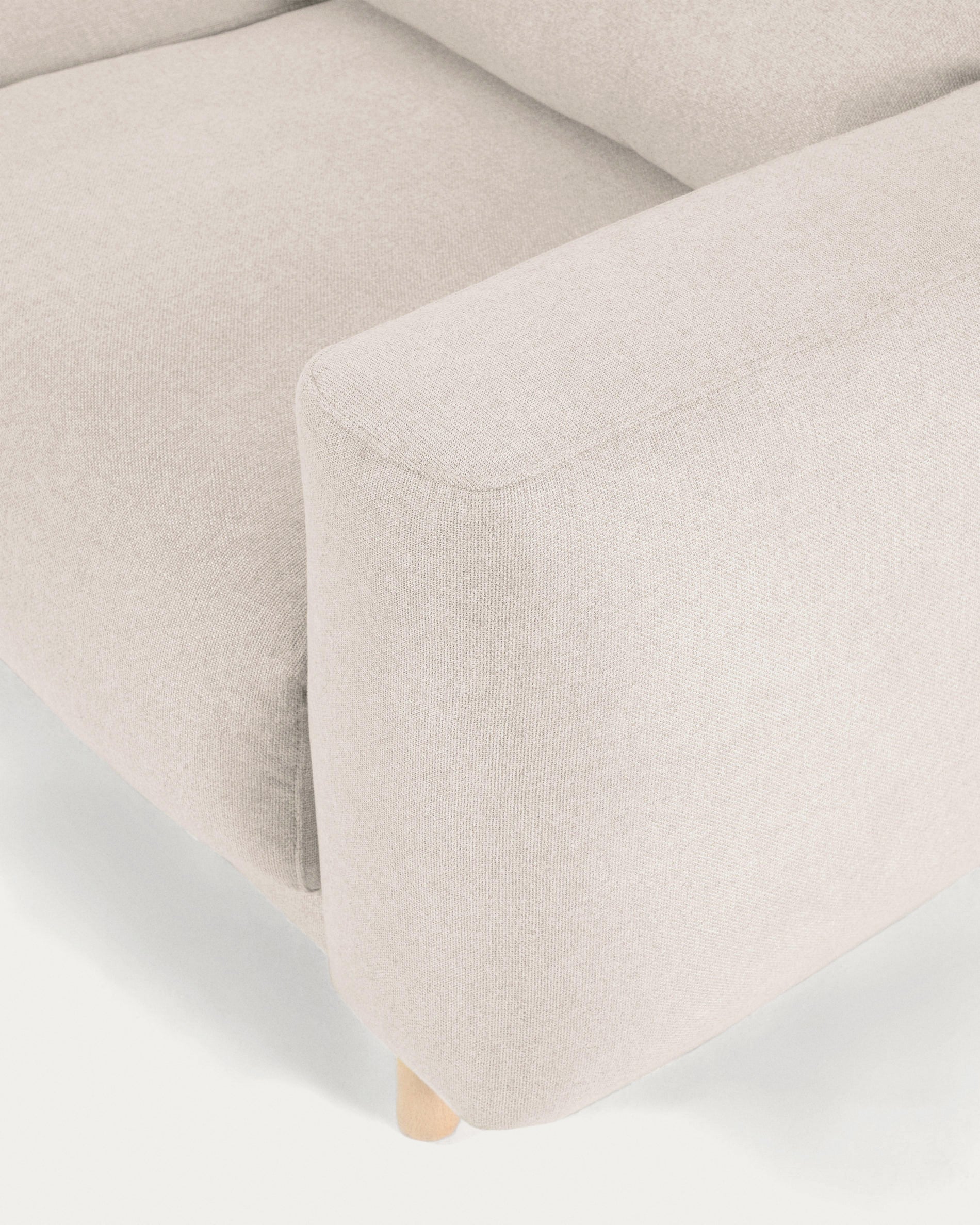 Singa 3 seater sofa with left-hand chaise longue, reclining headrest and extendable seat in white 296 cm - Detail