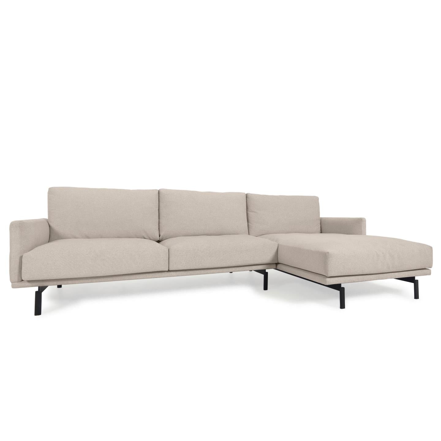 Galene 3 seater sofa with right-hand chaise longue in beige, 254 cm FSC Mix Credit - Product Image