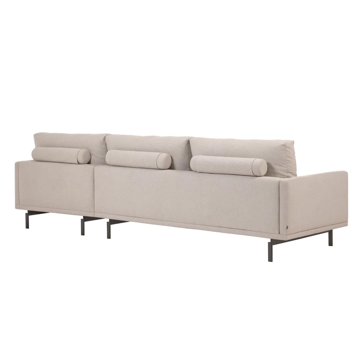 Galene 3 seater sofa with right-hand chaise longue in beige, 254 cm FSC Mix Credit - Product Image