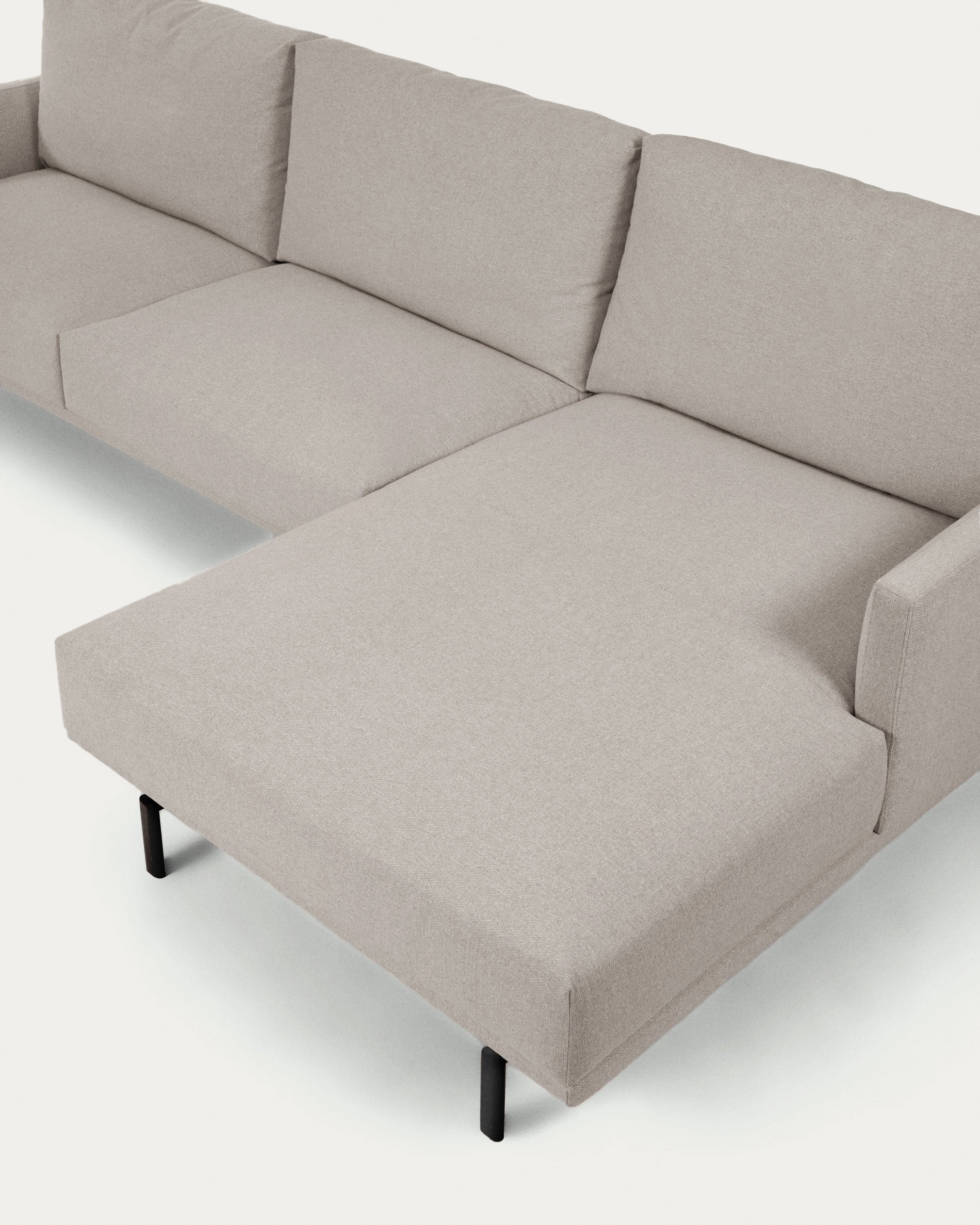 Galene 3 seater sofa with right-hand chaise longue in beige, 254 cm FSC Mix Credit - Detail