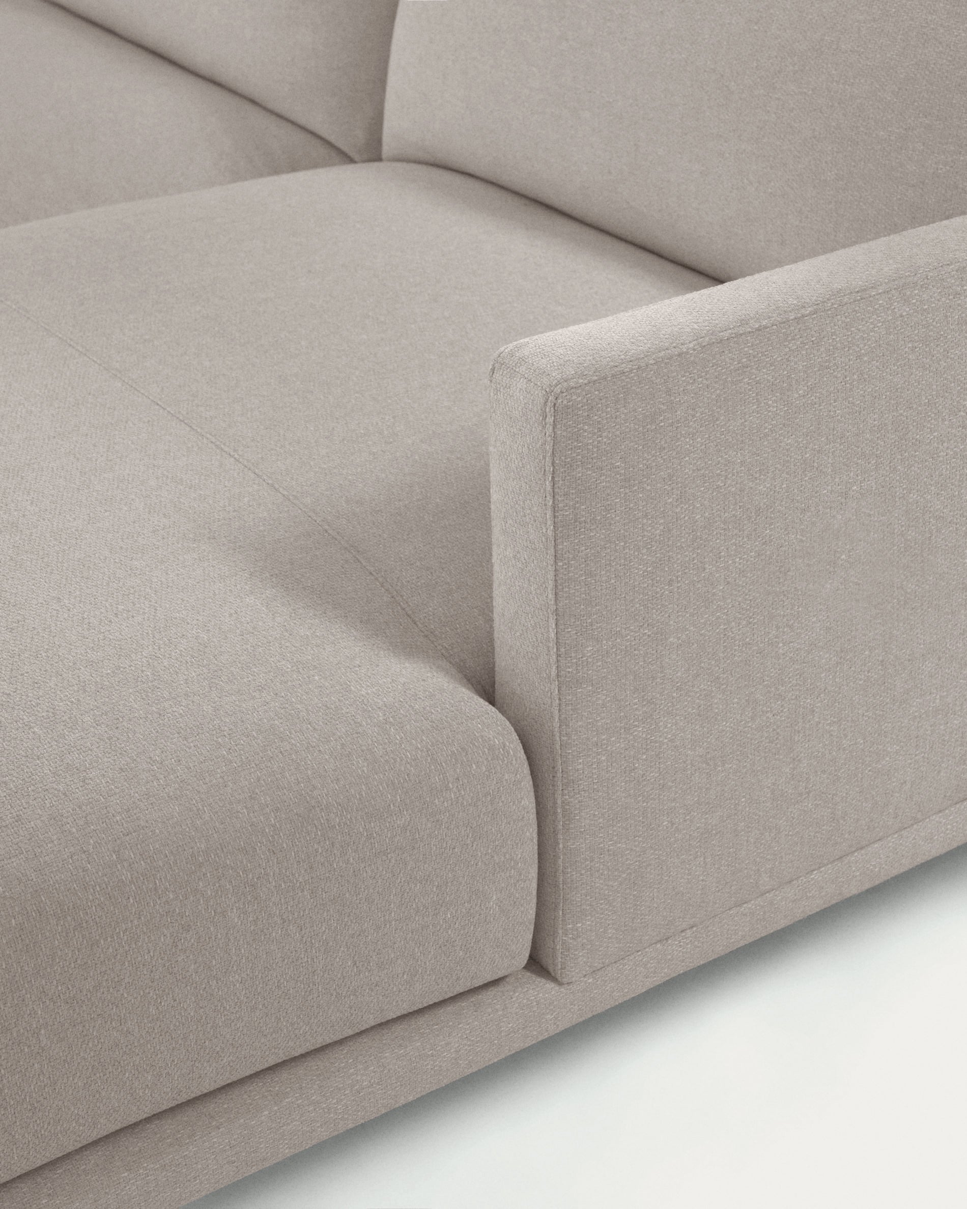 Galene 3 seater sofa with right-hand chaise longue in beige, 254 cm FSC Mix Credit - Detail