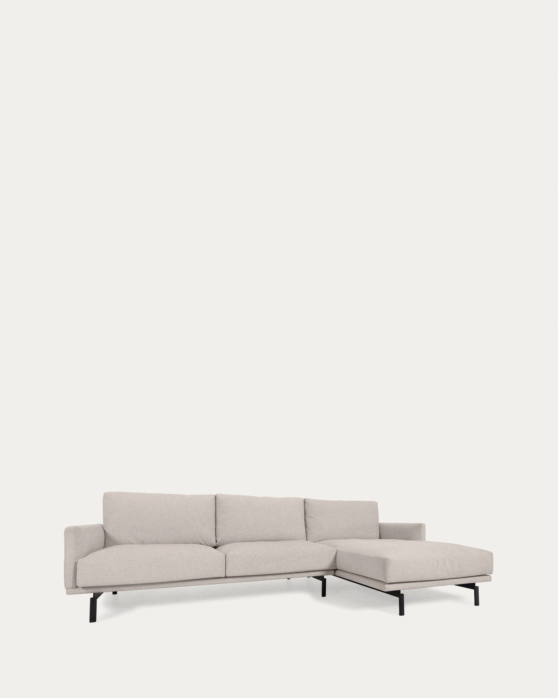 Galene 3 seater sofa with right-hand chaise longue in beige, 254 cm FSC Mix Credit - Product View