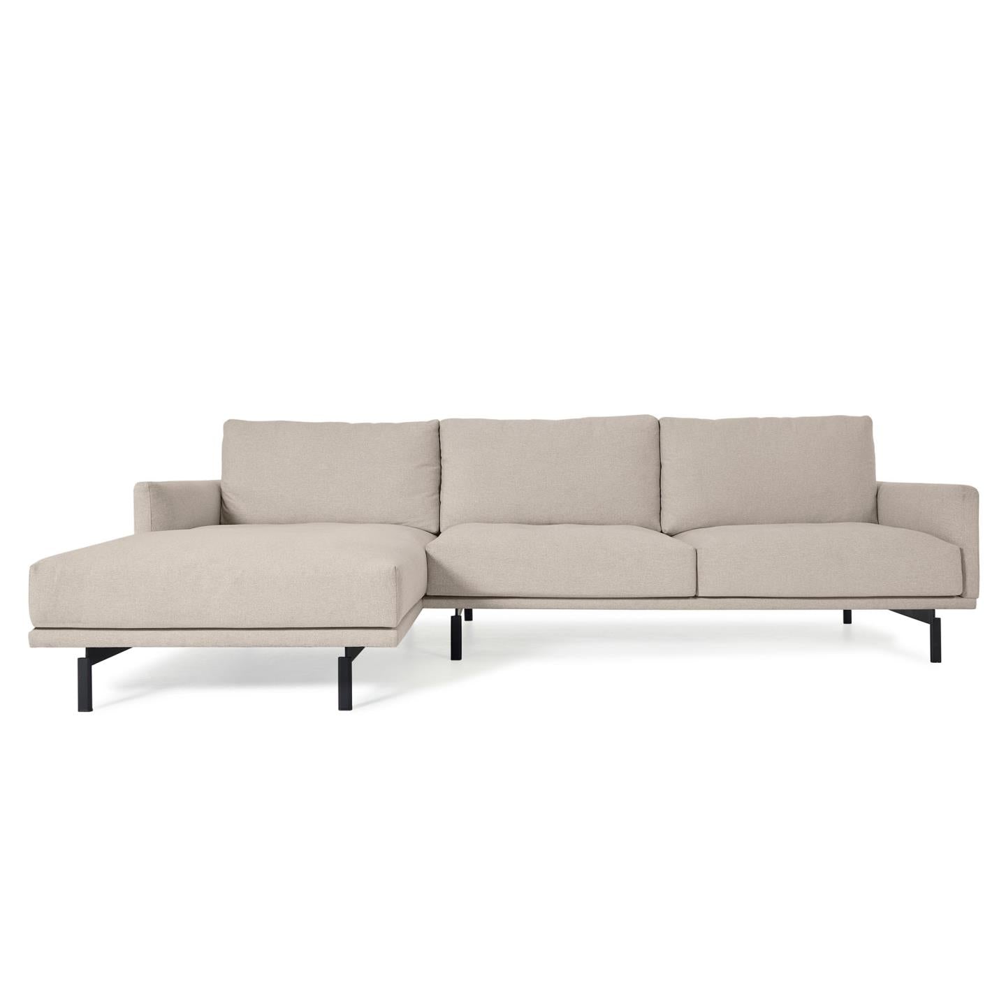 Galene 3 seater sofa with left-hand chaise longue in beige, 254 cm FSC Mix Credit - Product Image