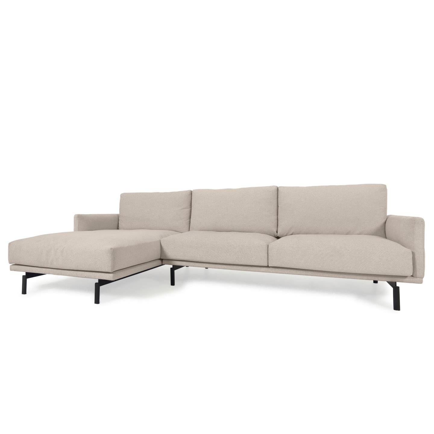 Galene 3 seater sofa with left-hand chaise longue in beige, 254 cm FSC Mix Credit - Product Image