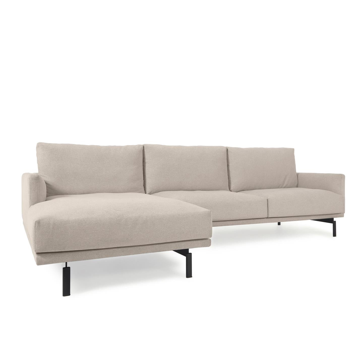 Galene 3 seater sofa with left-hand chaise longue in beige, 254 cm FSC Mix Credit - Product Image