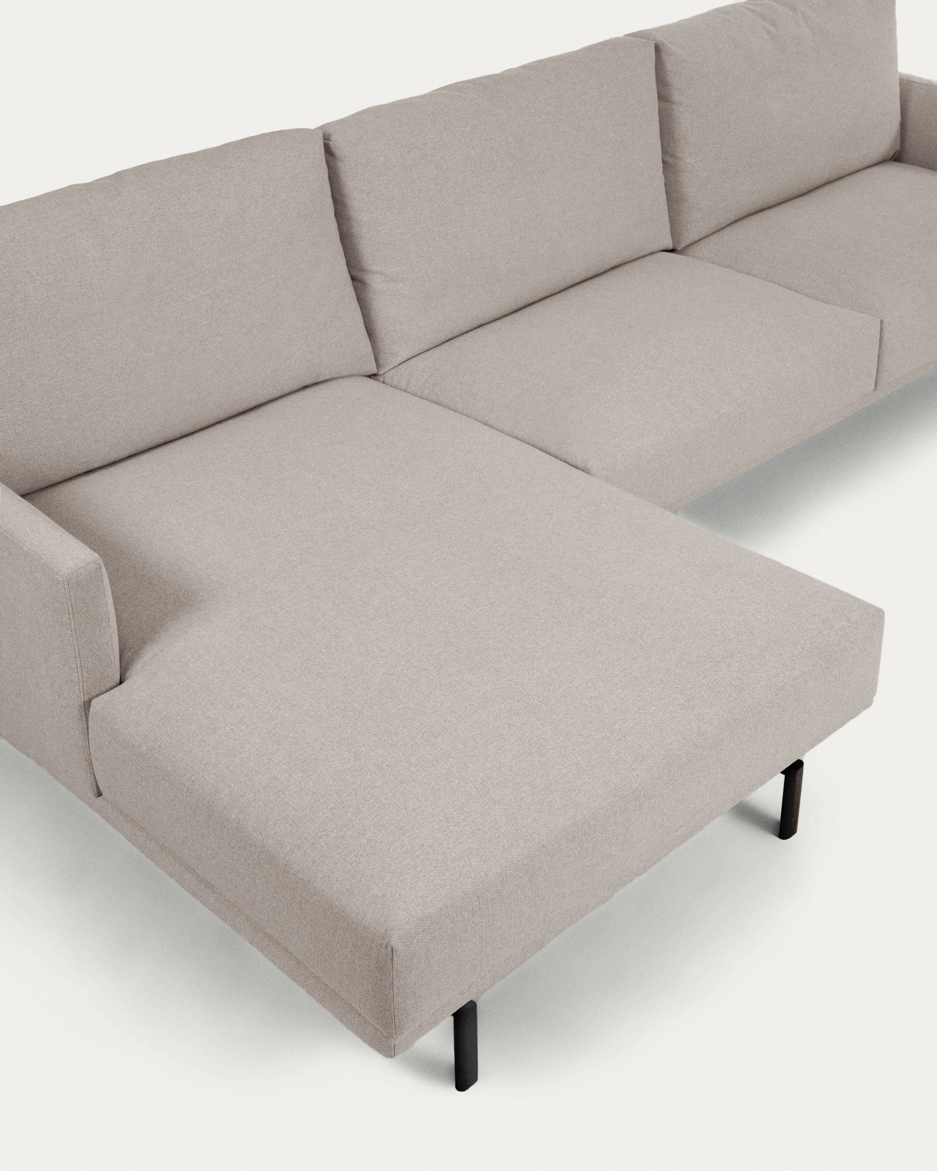 Galene 3 seater sofa with left-hand chaise longue in beige, 254 cm FSC Mix Credit - Detail