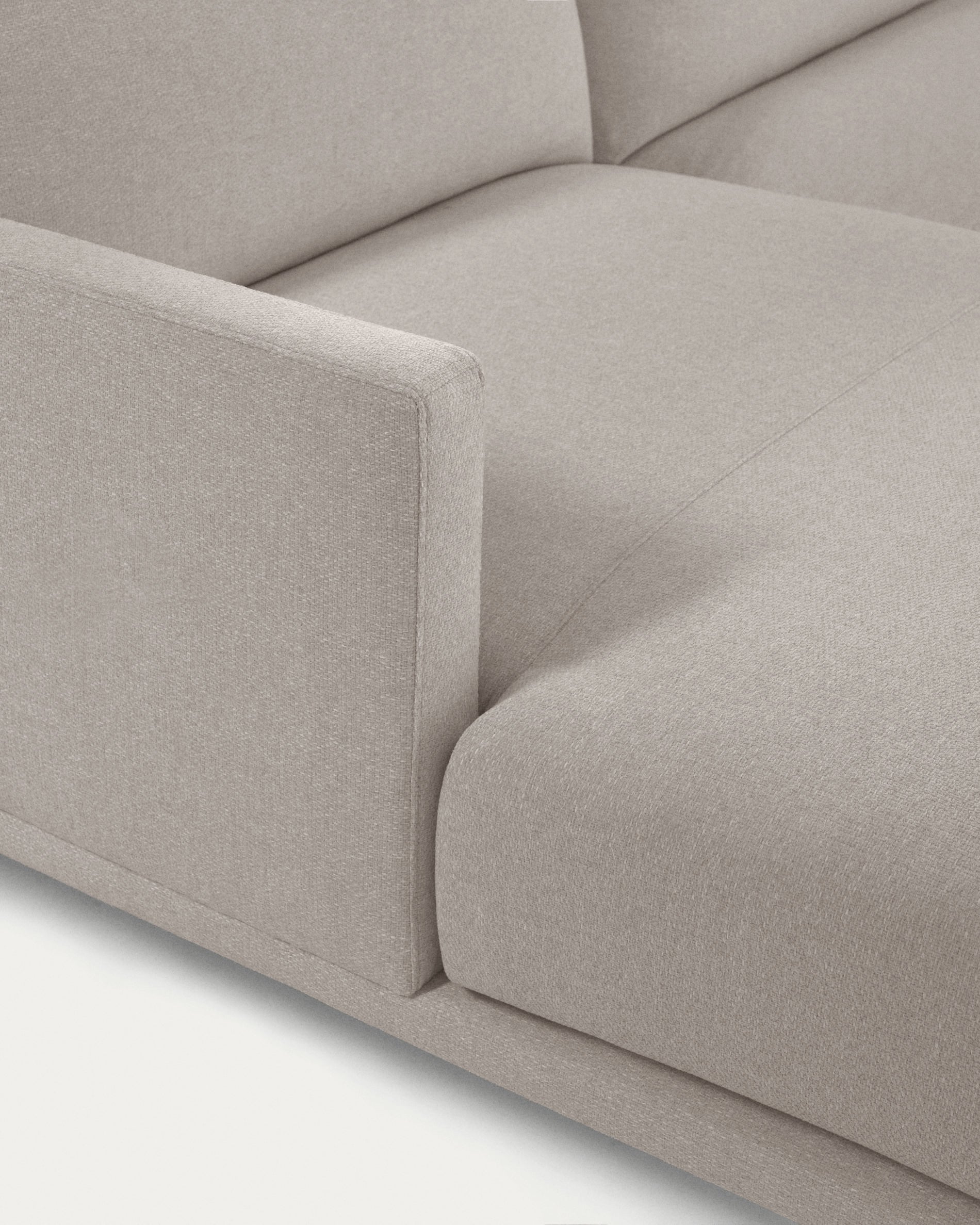Galene 3 seater sofa with left-hand chaise longue in beige, 254 cm FSC Mix Credit - Detail