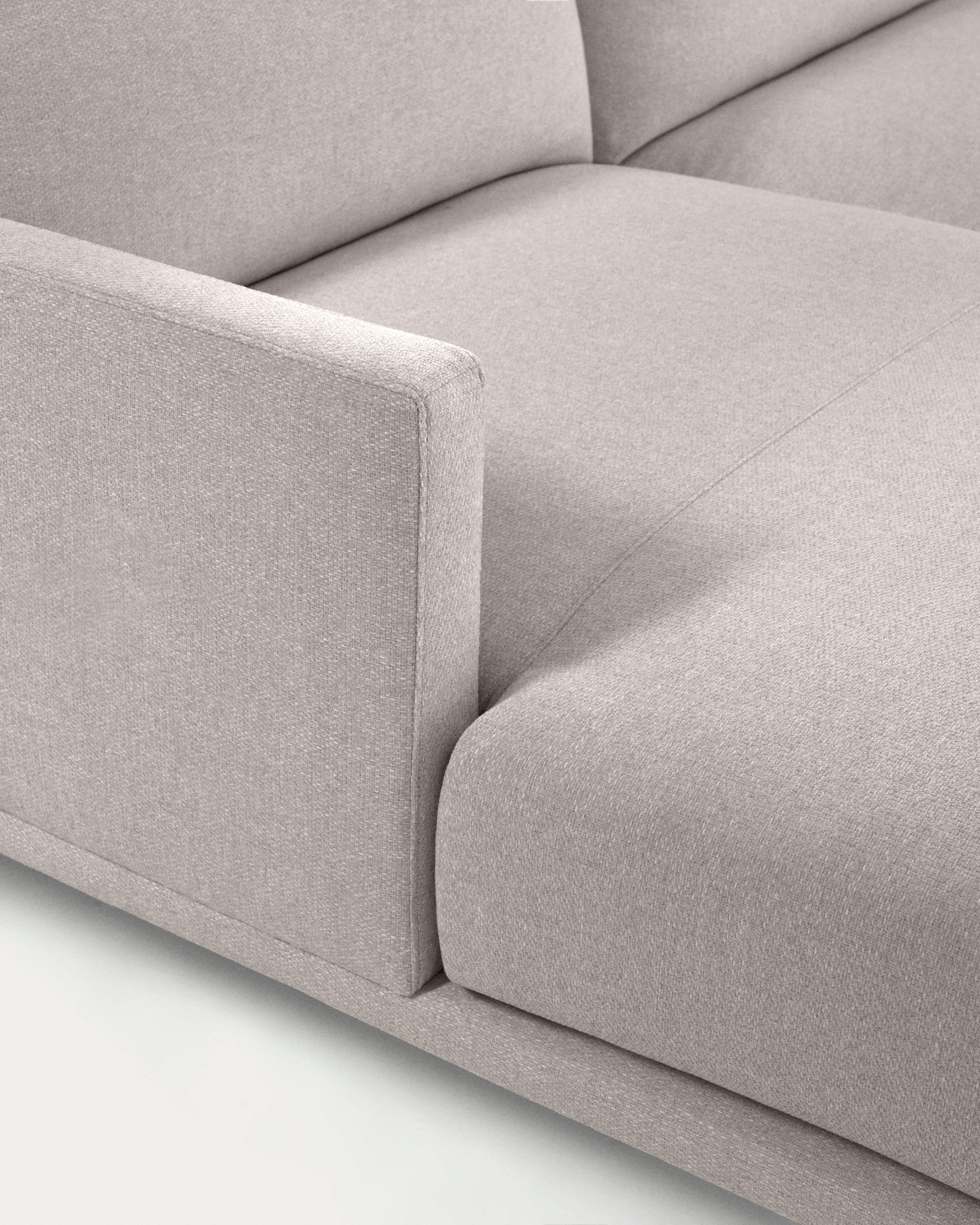 Galene 3 seater sofa with left-hand chaise longue in beige, 194 cm FSC Mix Credit - Detail