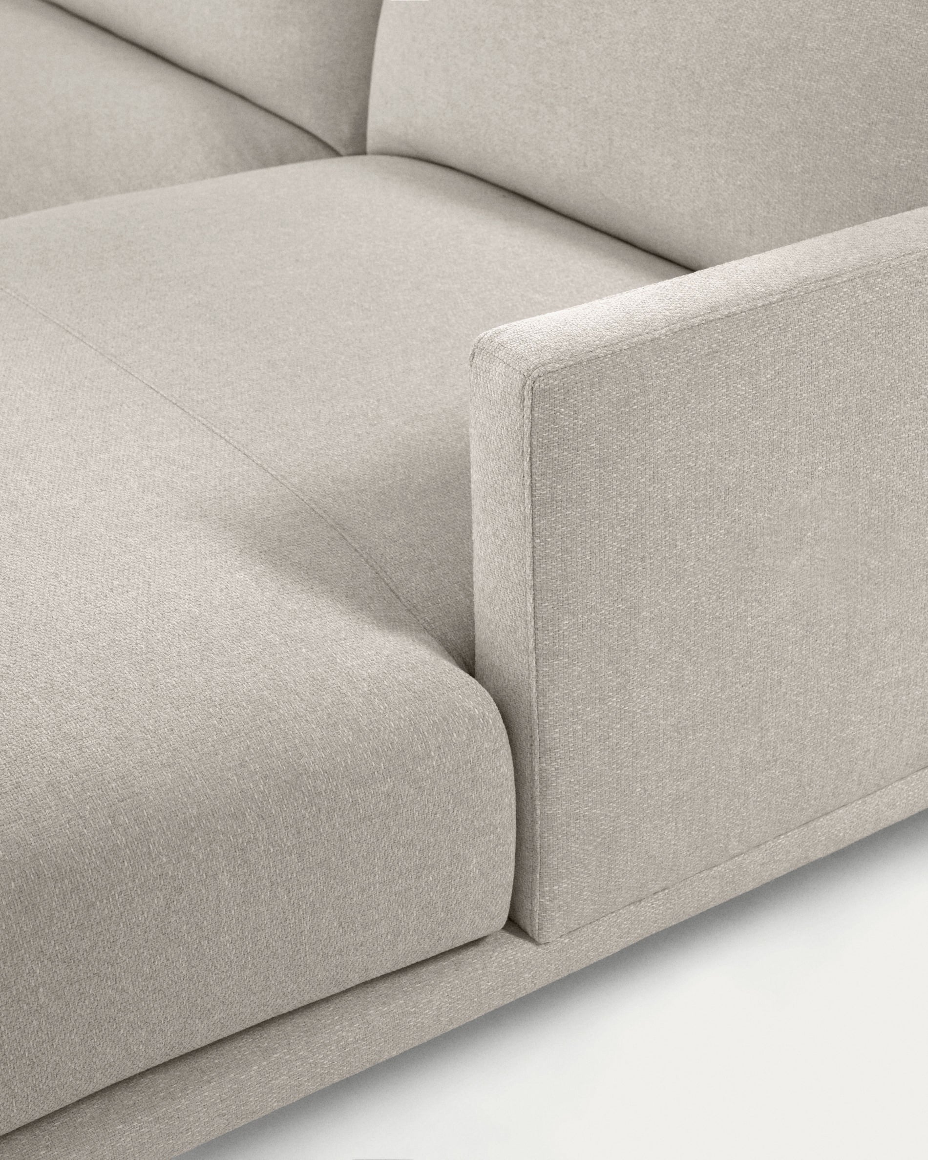 Galene 4 seater sofa with right-hand chaise longue in beige, 314 cm FSC Mix Credit - Detail
