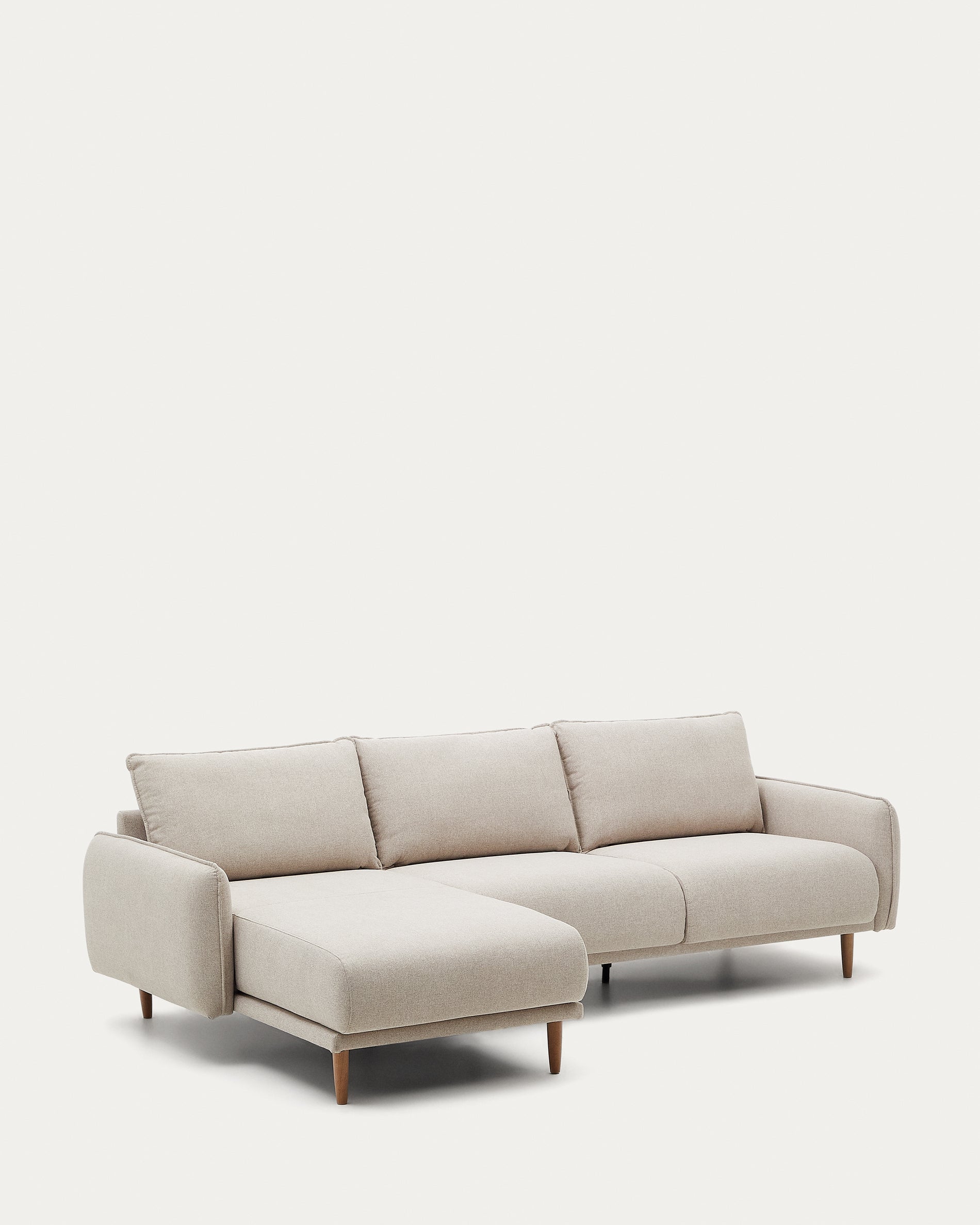 Carlota 3-seater sofa with left/right chaise longue in beige color, 262 cm