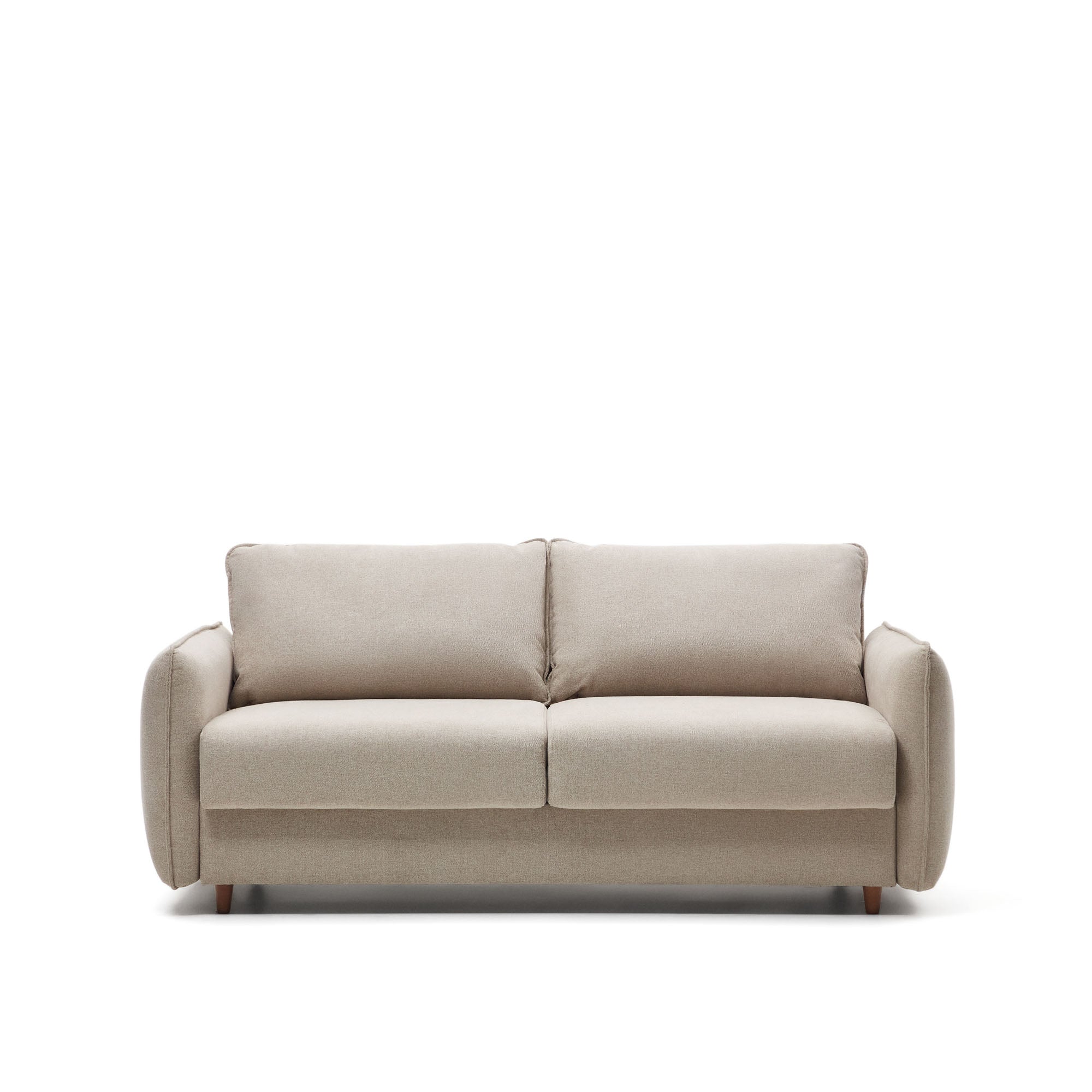 Carlota beige 2-seater sofa bed with solid beech wood legs 185cm FSC Mix Credit - Product Image