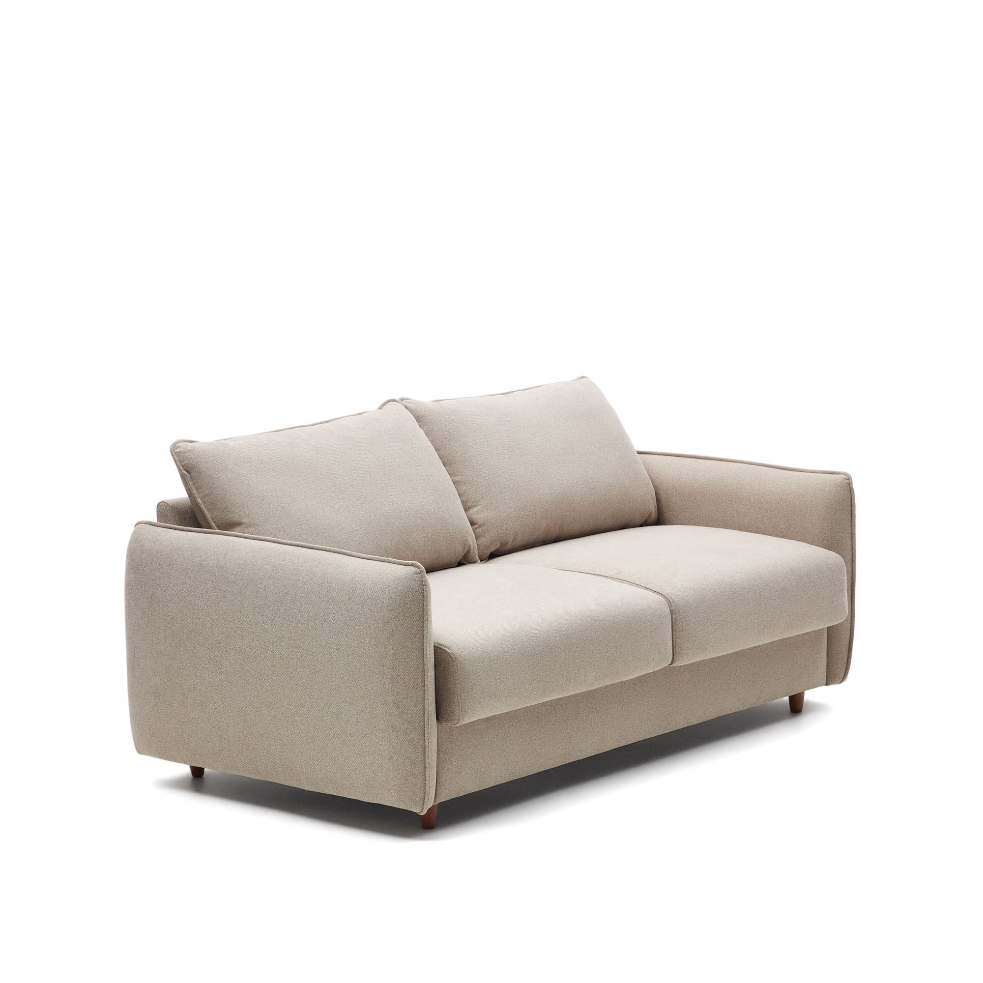 Carlota beige 2-seater sofa bed with solid beech wood legs 185cm FSC Mix Credit - Product Image