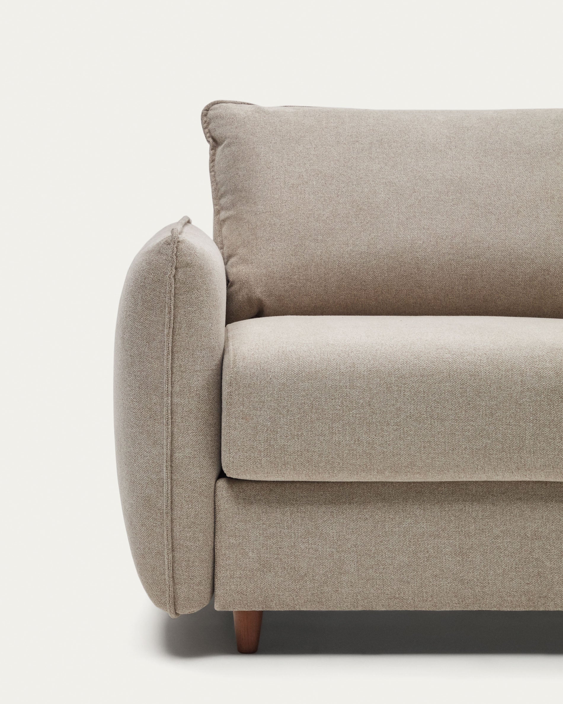 Carlota beige 2-seater sofa bed with solid beech wood legs 185cm FSC Mix Credit - Detail