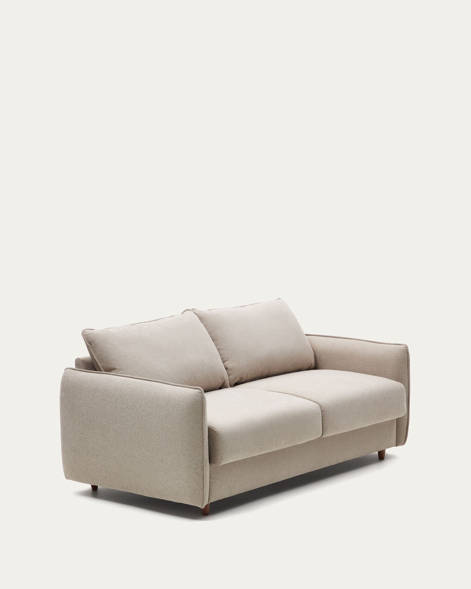 Carlota beige 2-seater sofa bed with solid beech wood legs 185cm FSC Mix Credit - Product View