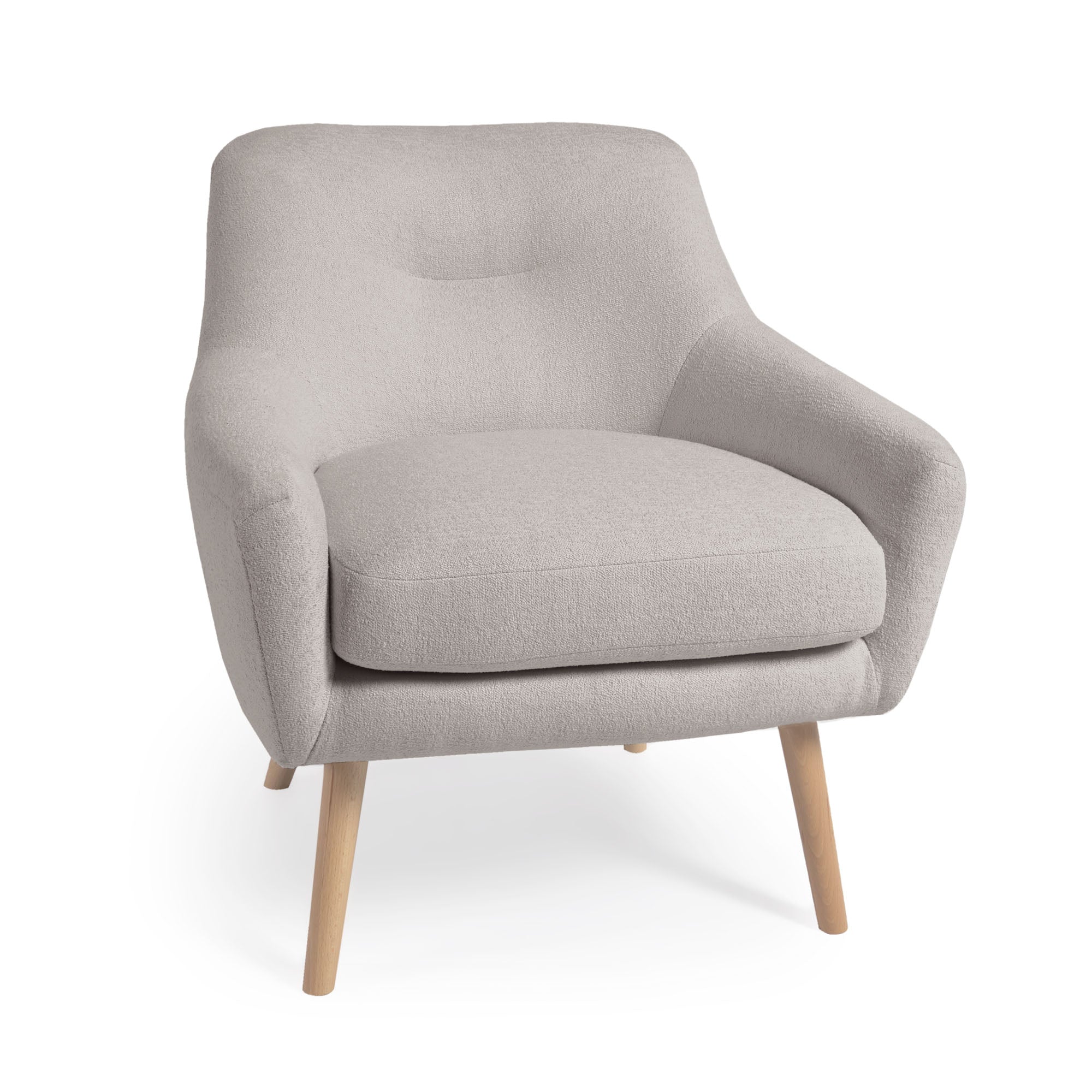 Candela armchair in grey micro bouclé FSC Mix Credit - Product Image