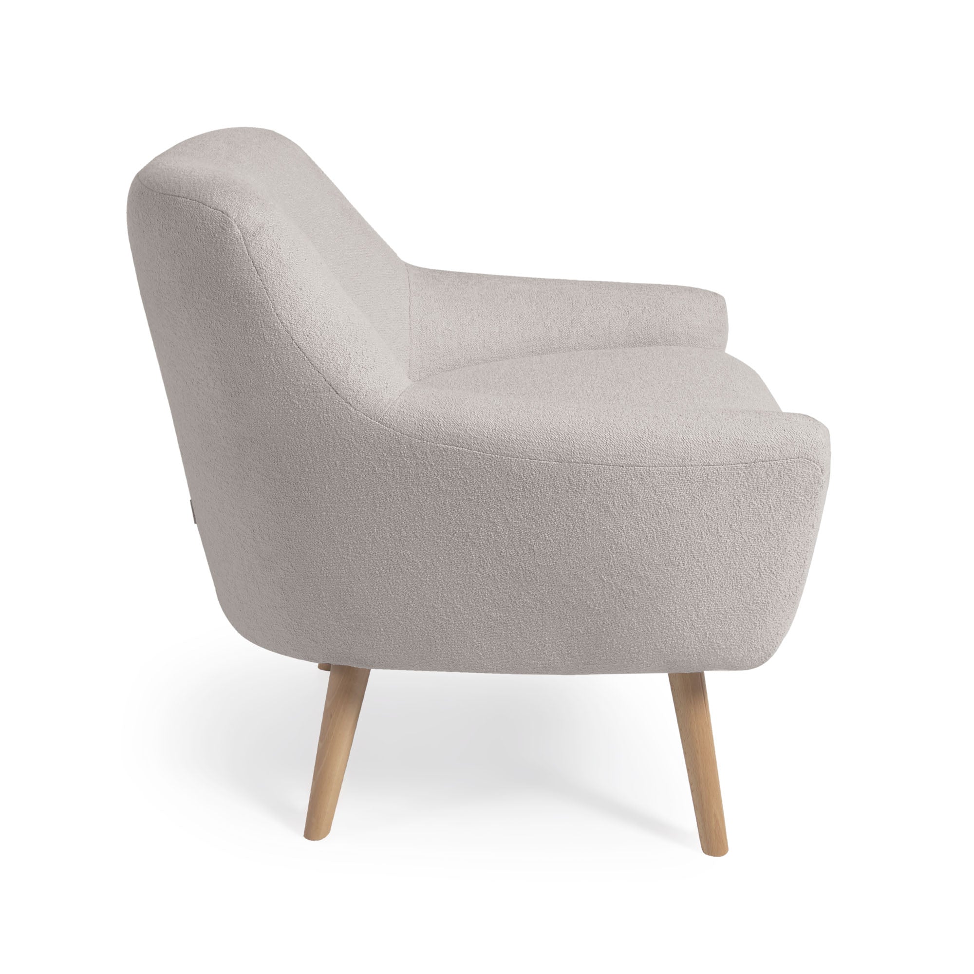 Candela armchair in grey micro bouclé FSC Mix Credit - Product Image