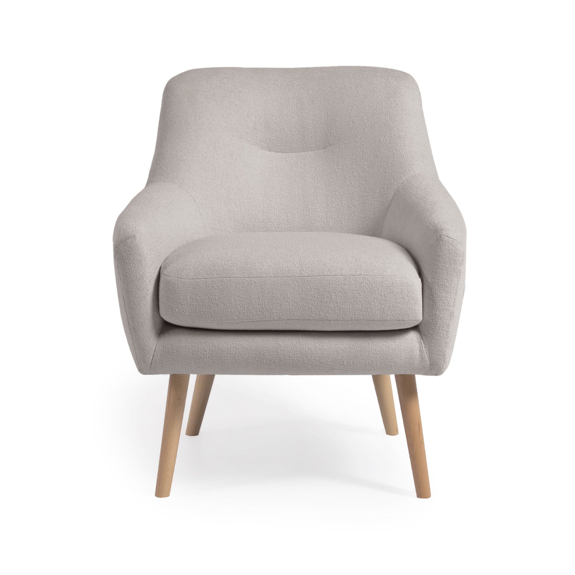 Candela armchair in grey micro bouclé FSC Mix Credit - Product Image