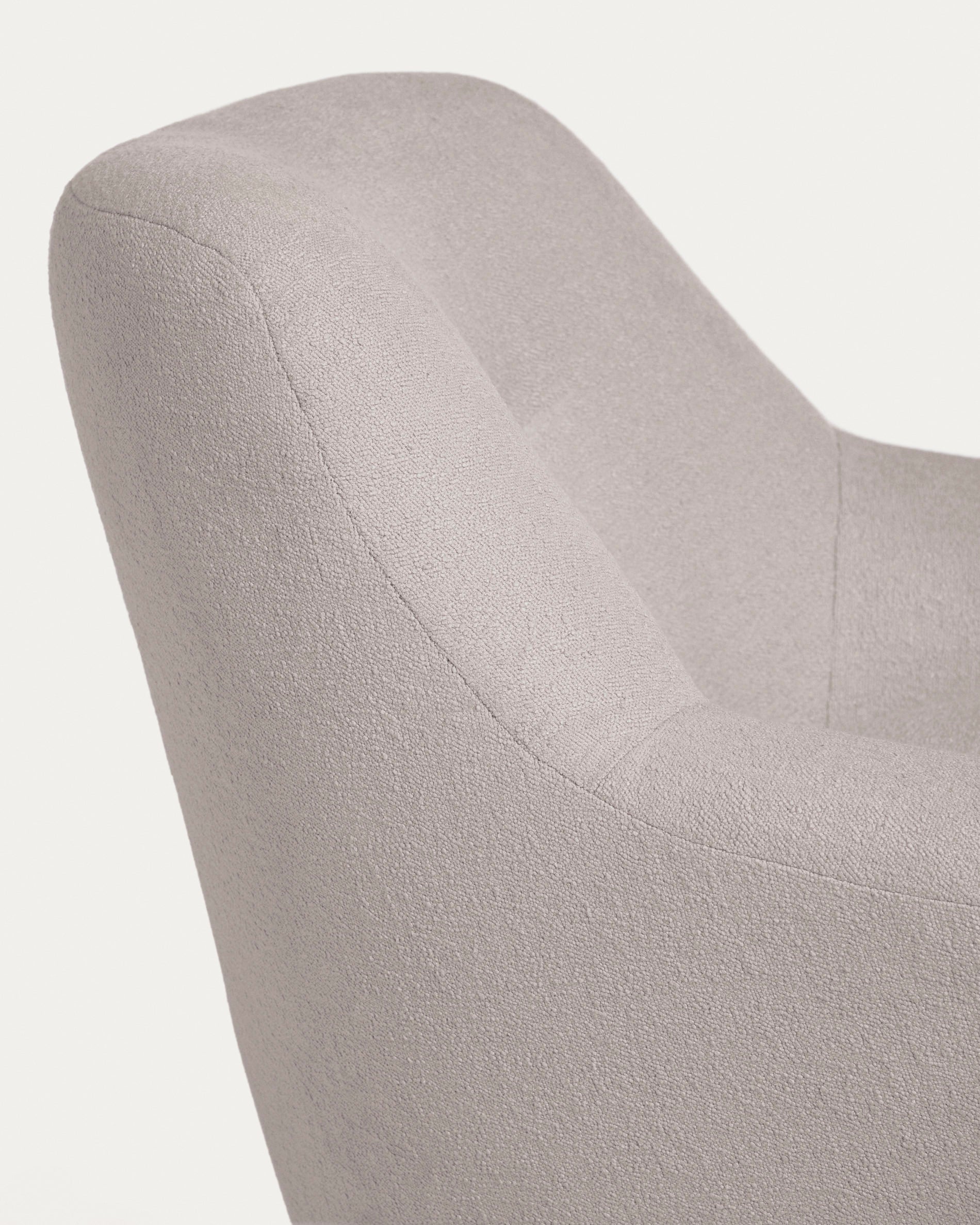 Candela armchair in grey micro bouclé FSC Mix Credit - Detail
