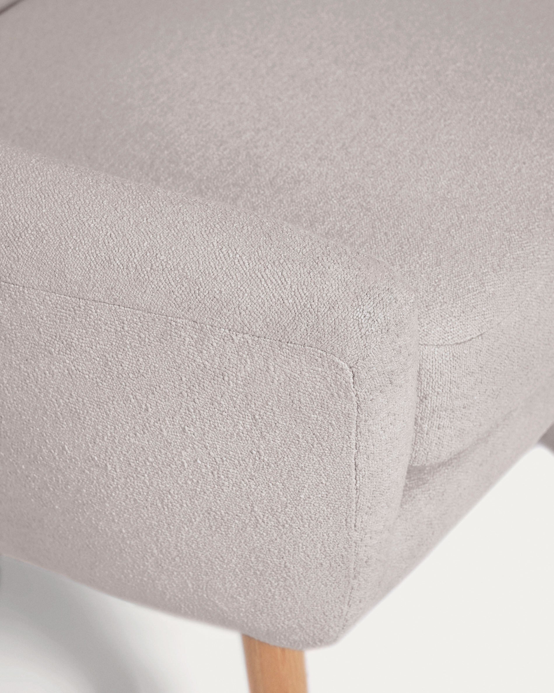 Candela armchair in grey micro bouclé FSC Mix Credit - Detail