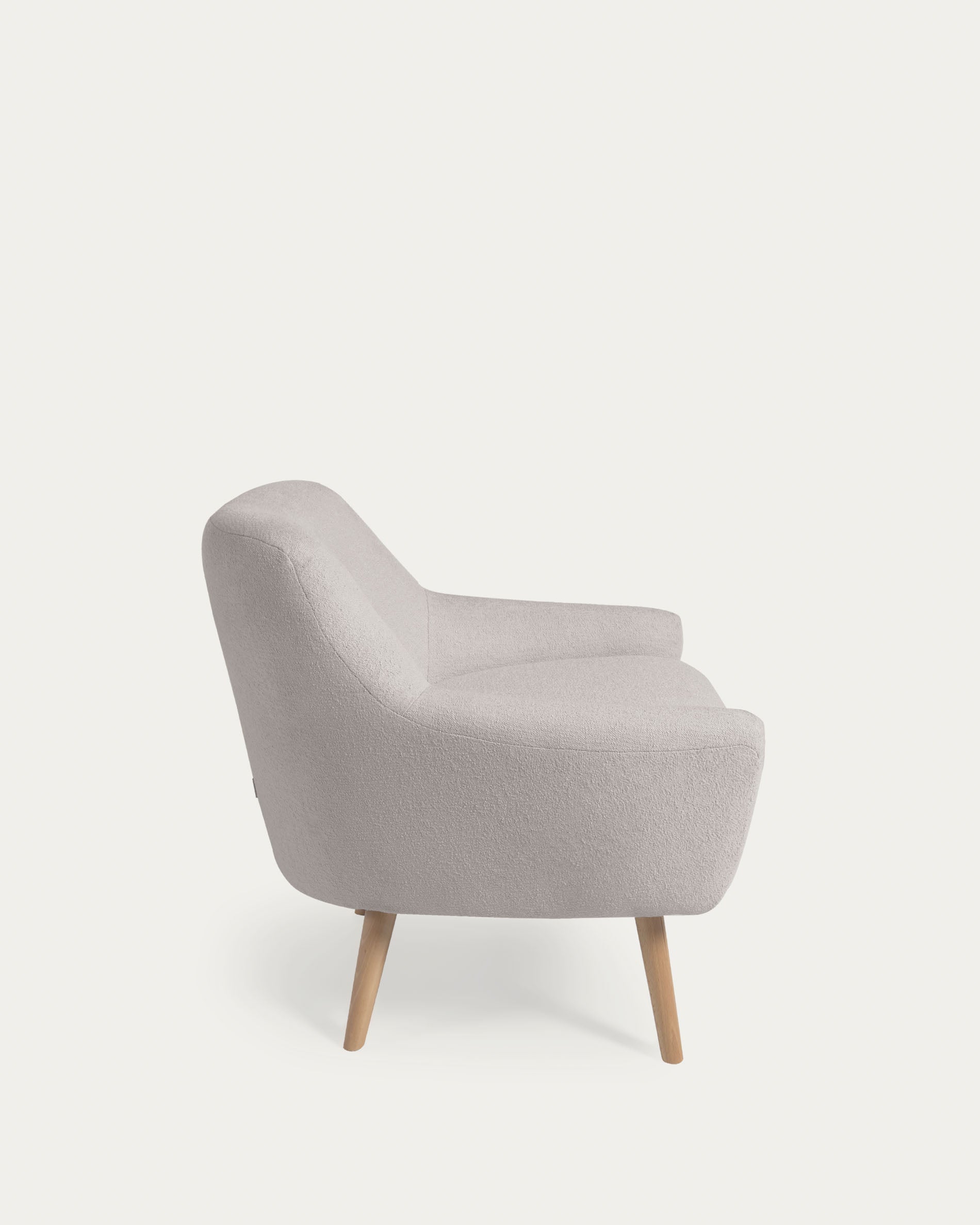 Candela armchair in grey micro bouclé FSC Mix Credit - Product View