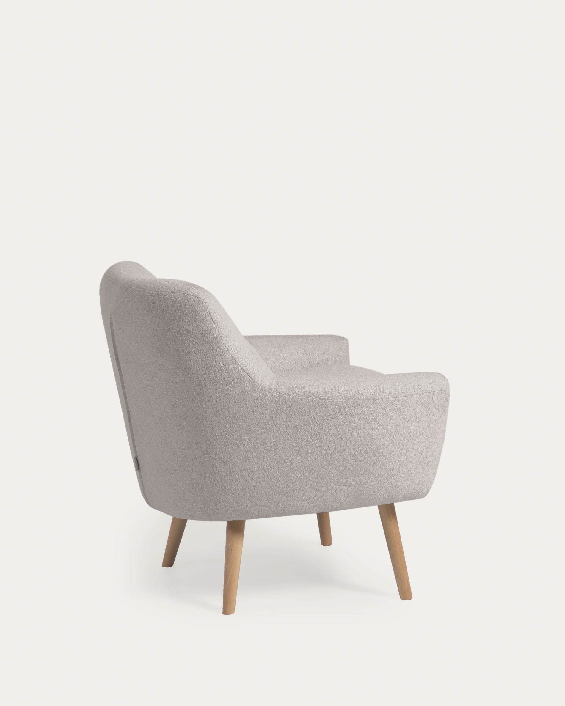 Candela armchair in grey micro bouclé FSC Mix Credit - Product View