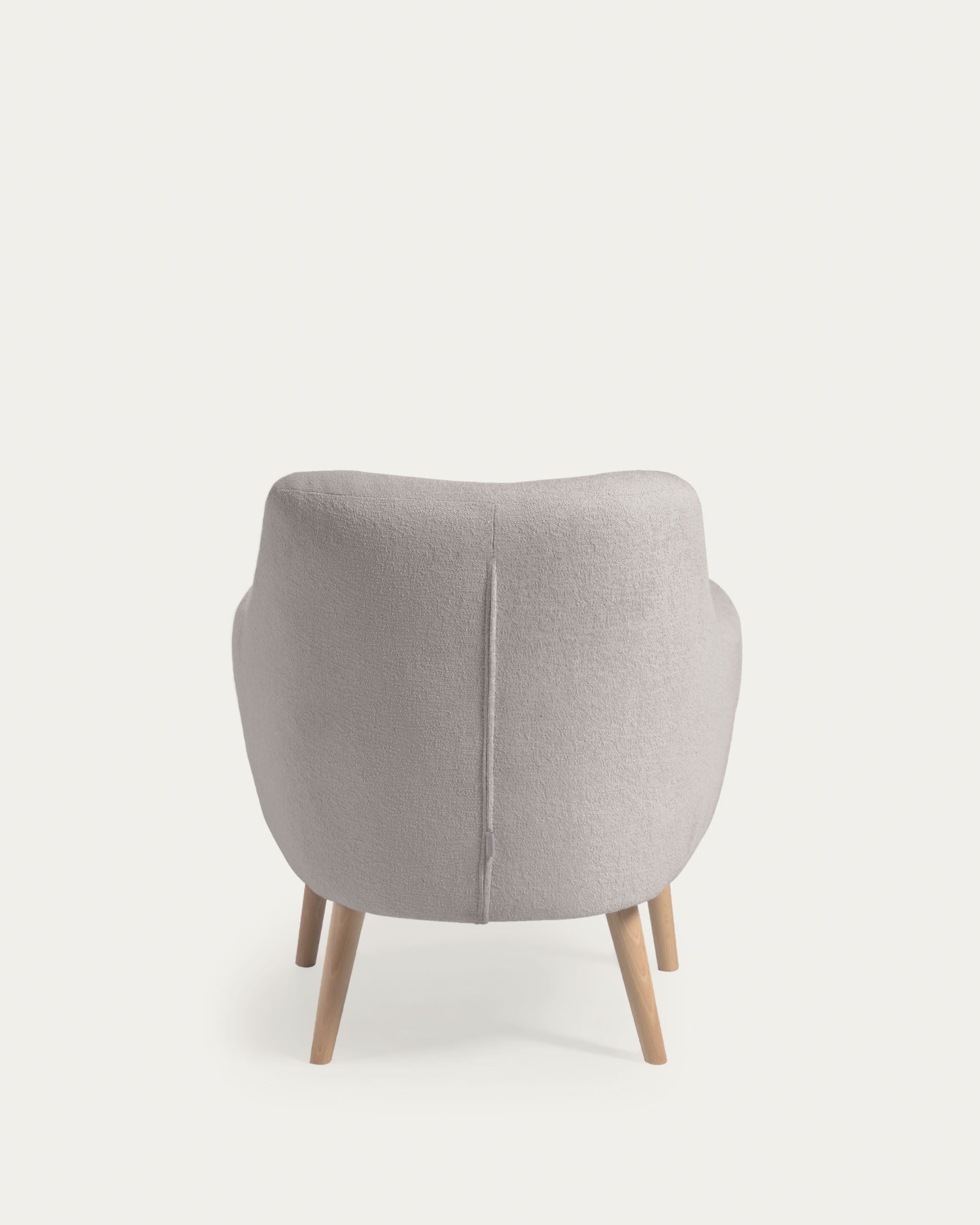Candela armchair in grey micro bouclé FSC Mix Credit - Product View