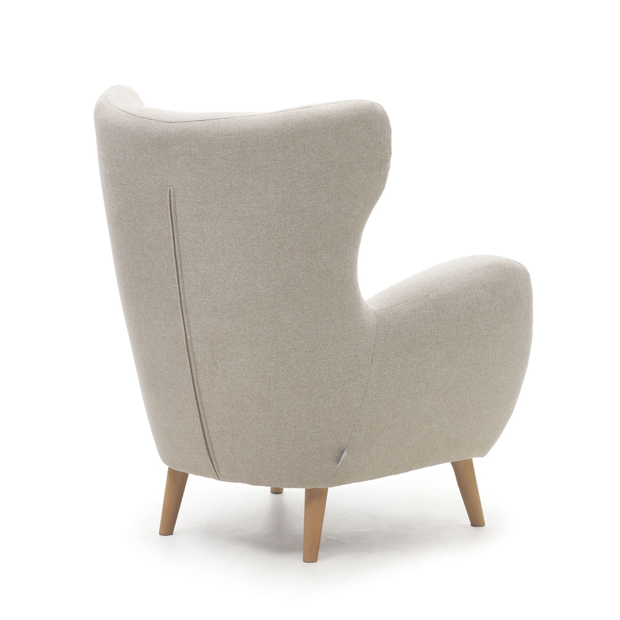 Patio beige armchair with solid beech wood legs FSC Mix Credit - Product Image
