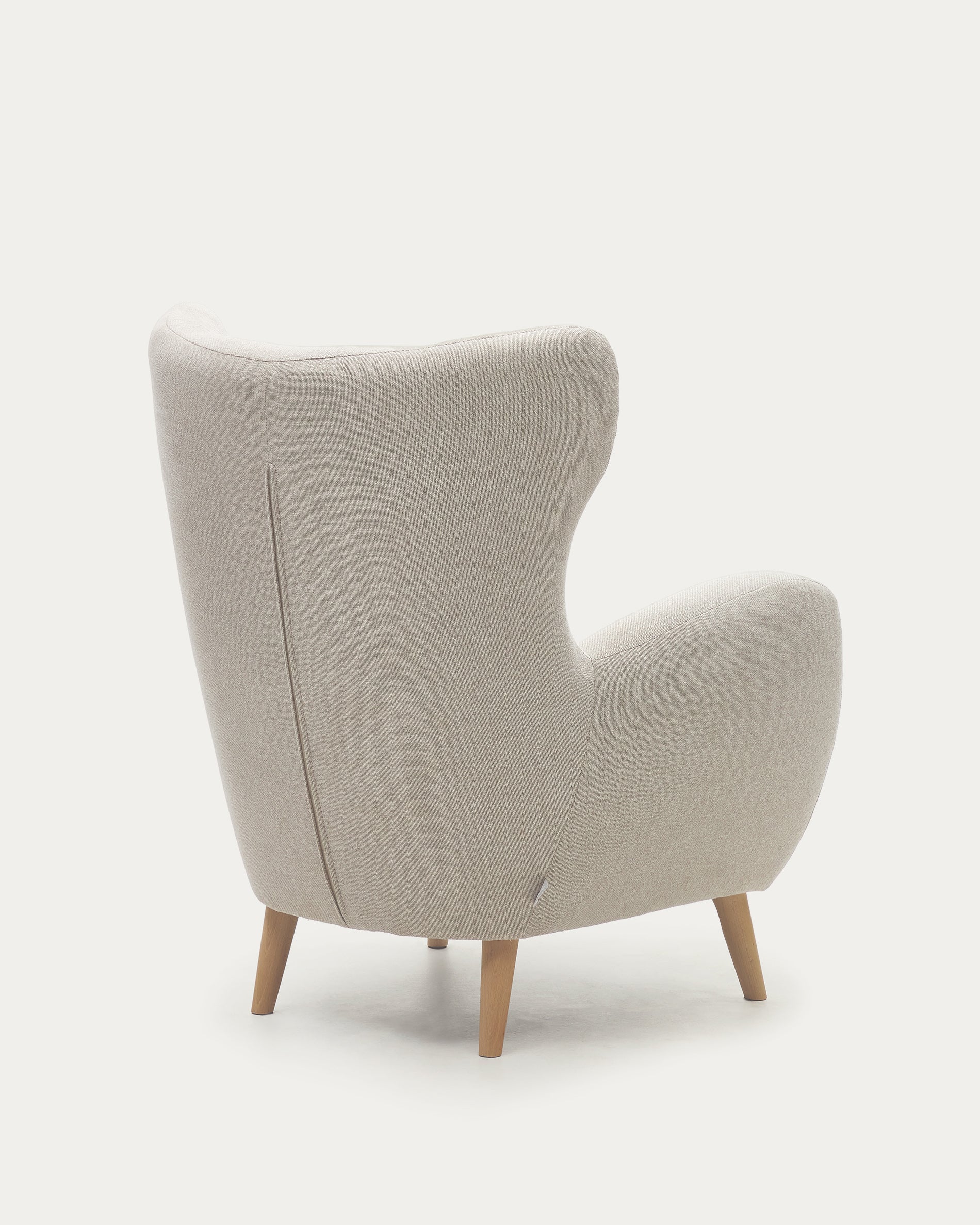 Patio beige armchair with solid beech wood legs FSC Mix Credit - Product View