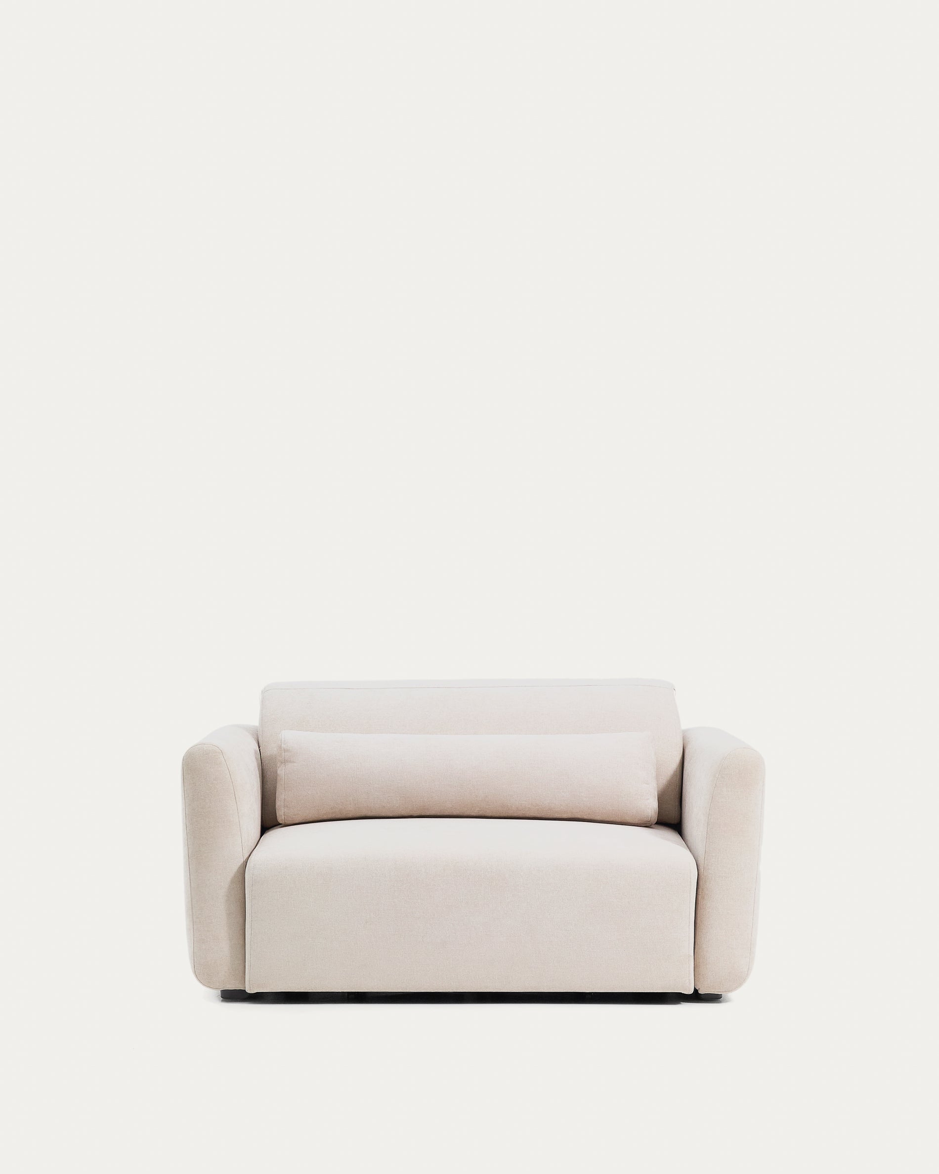 Lares 2-seater sofa with motorised sliding seats and reclining headrest in beige chenille 150cm - Product View