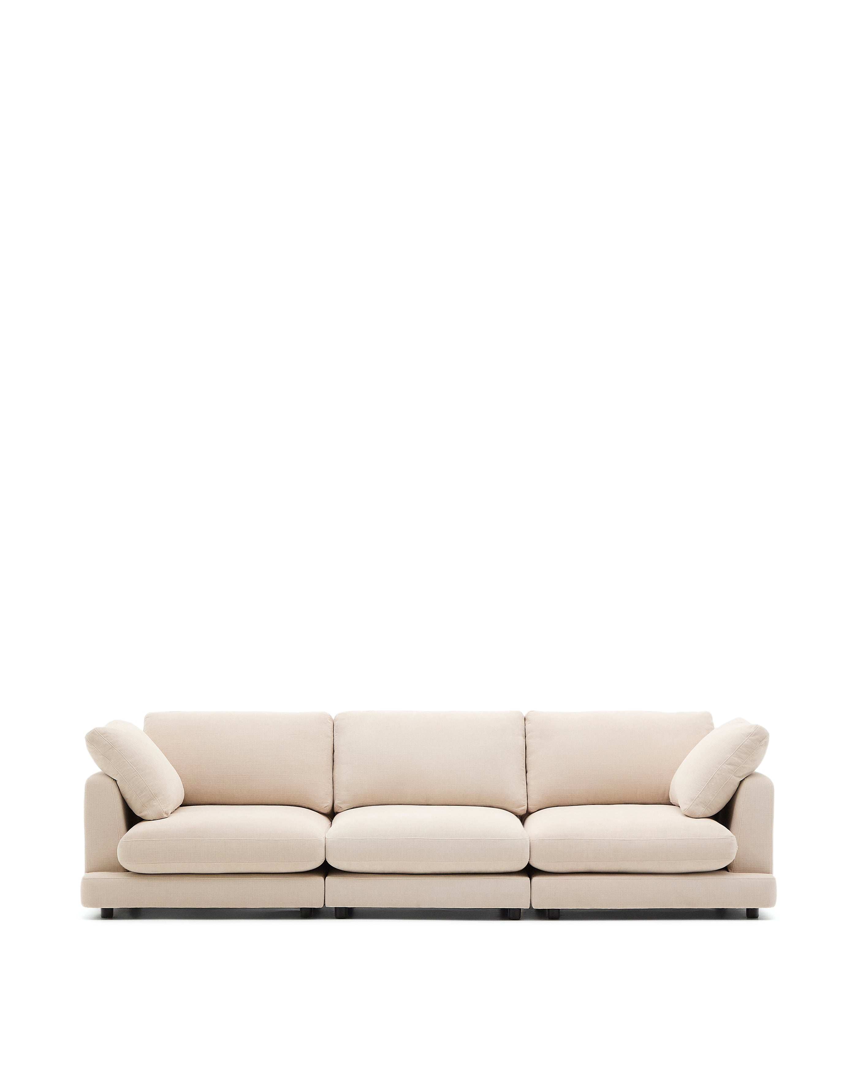 Gala 4-seater beige chenille sofa FSC Mix Credit 300cm - Product Image