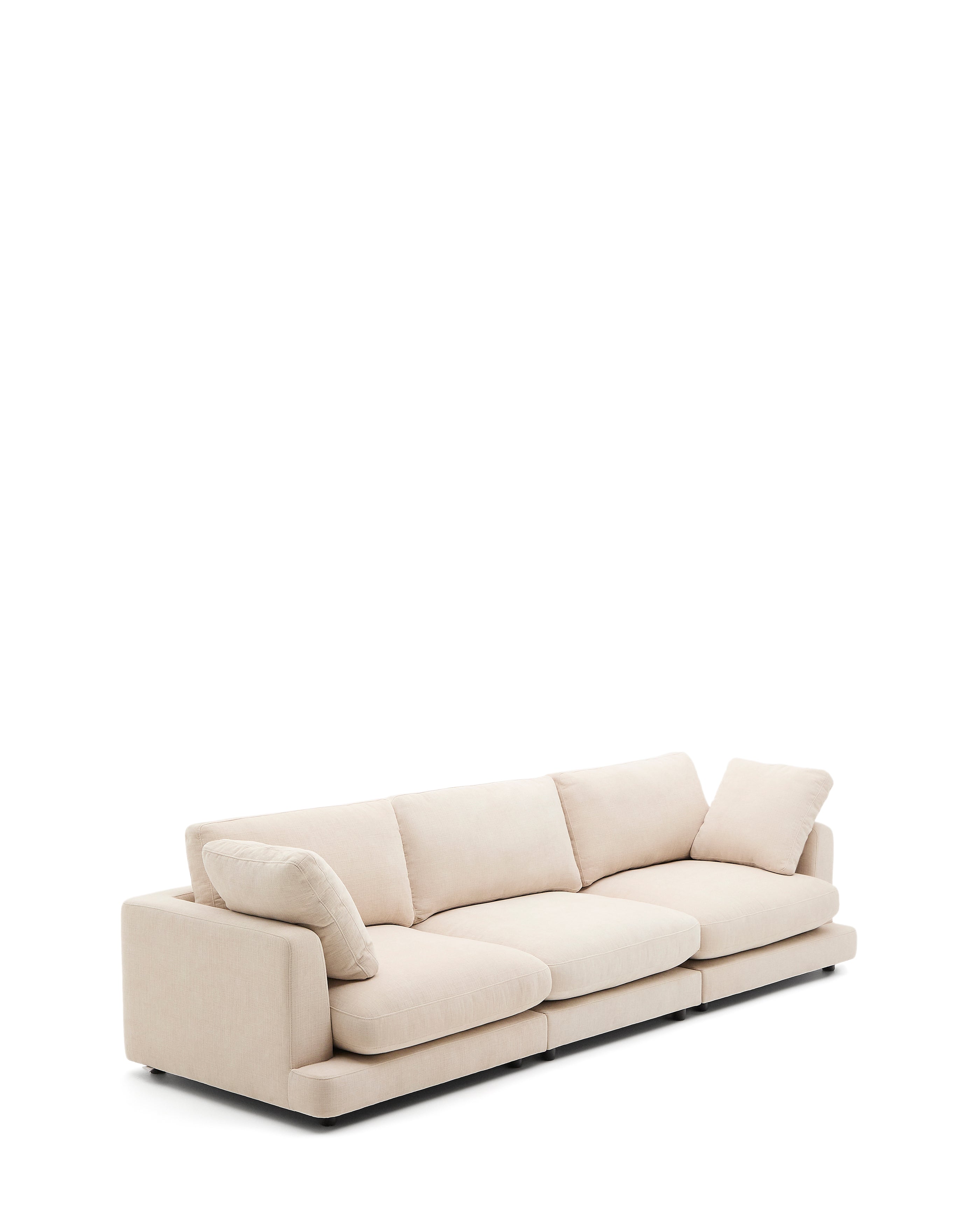 Gala 4-seater beige chenille sofa FSC Mix Credit 300cm - Product Image