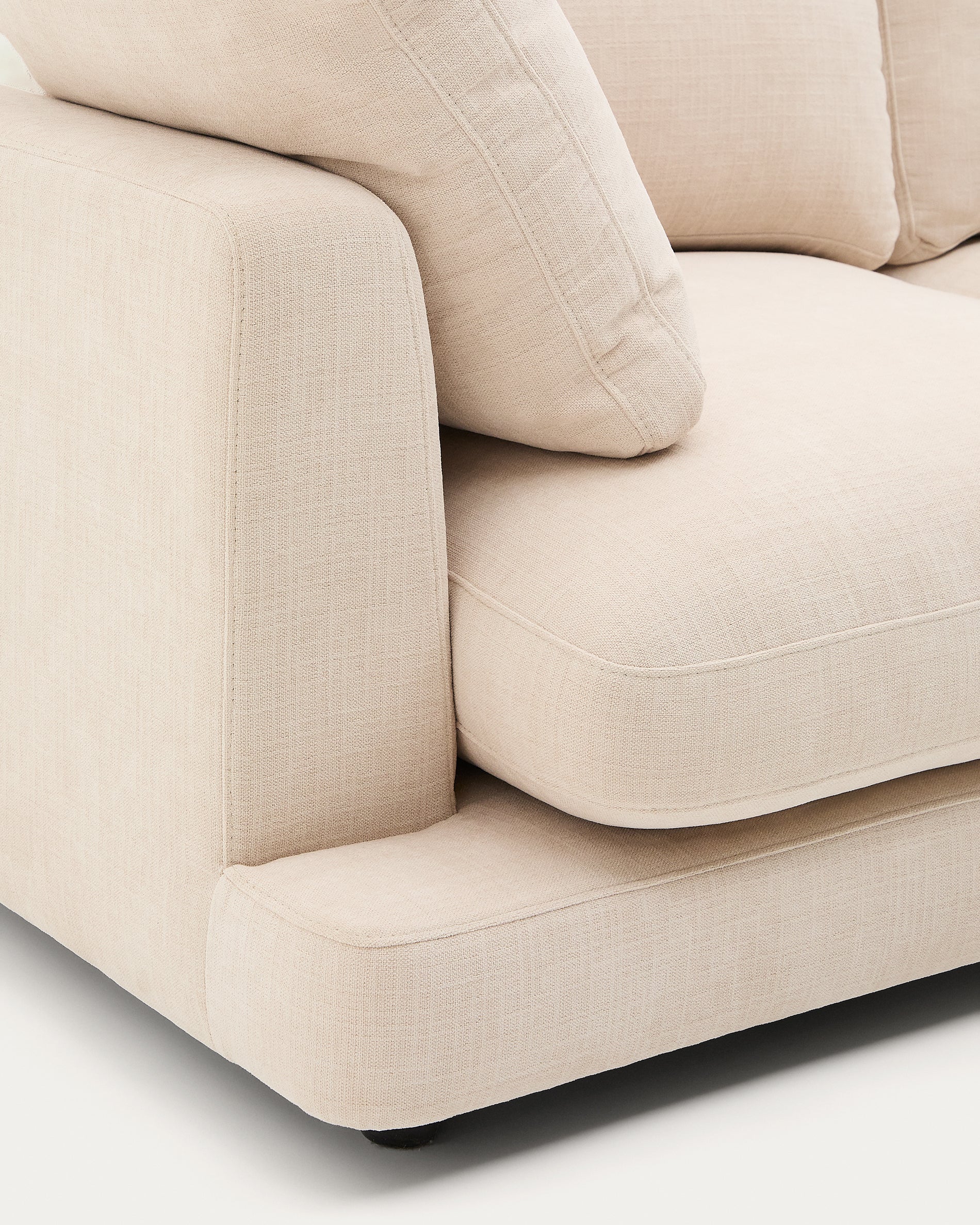 Gala 4-seater beige chenille sofa FSC Mix Credit 300cm - Detail