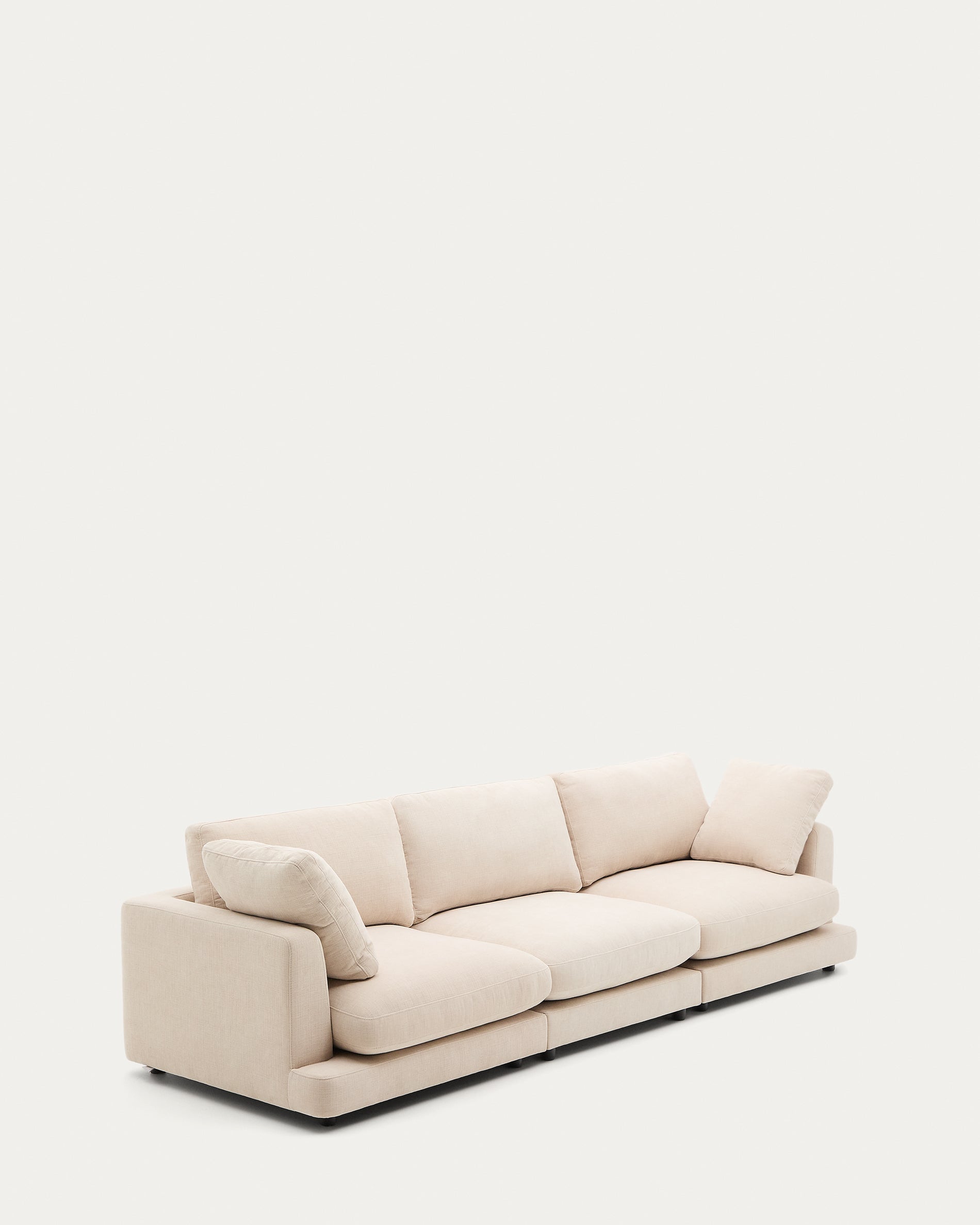 Gala 4-seater beige chenille sofa FSC Mix Credit 300cm - Product View