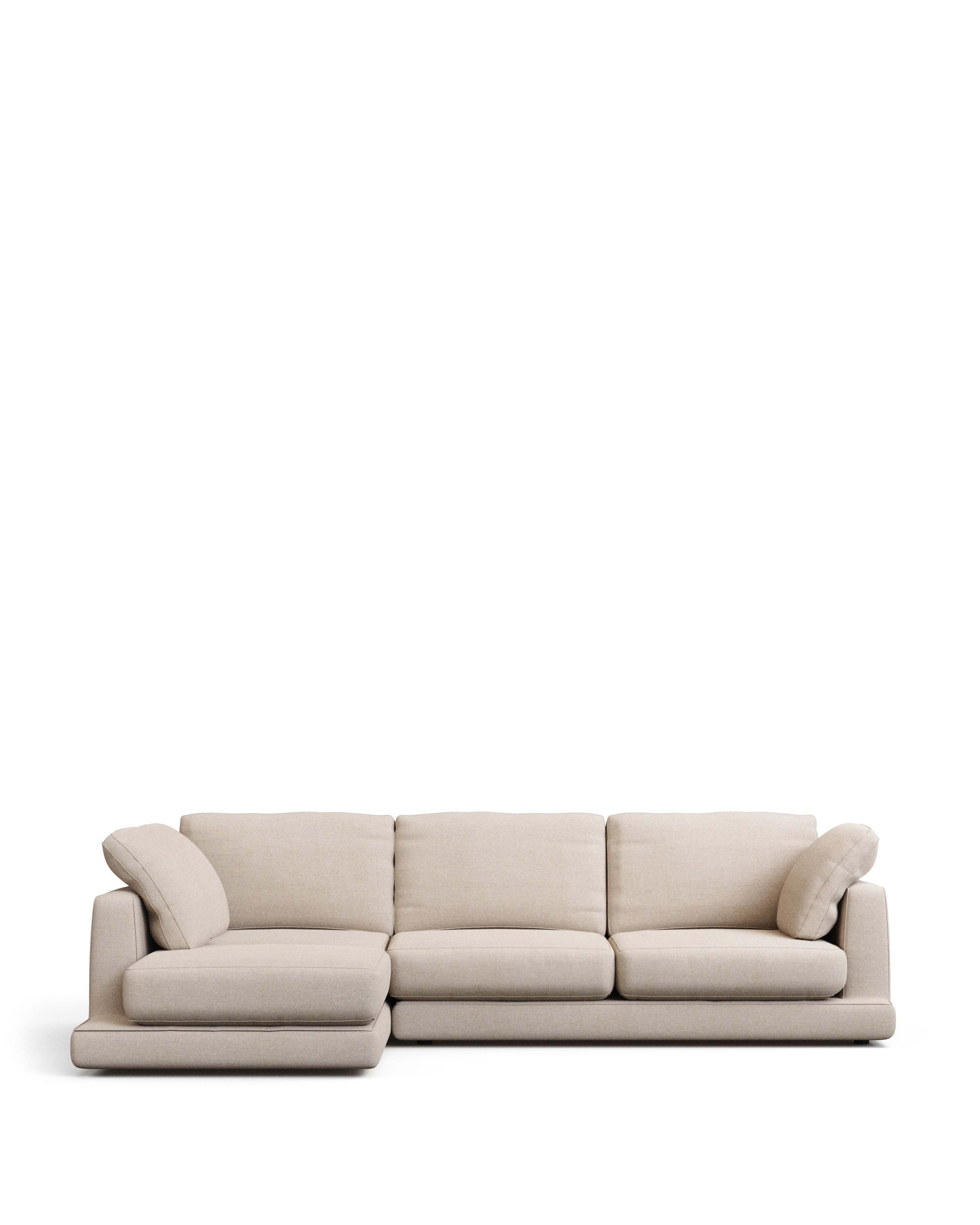 Gala 4-seater sofa with left chaise longue beige 300cm - Product Image