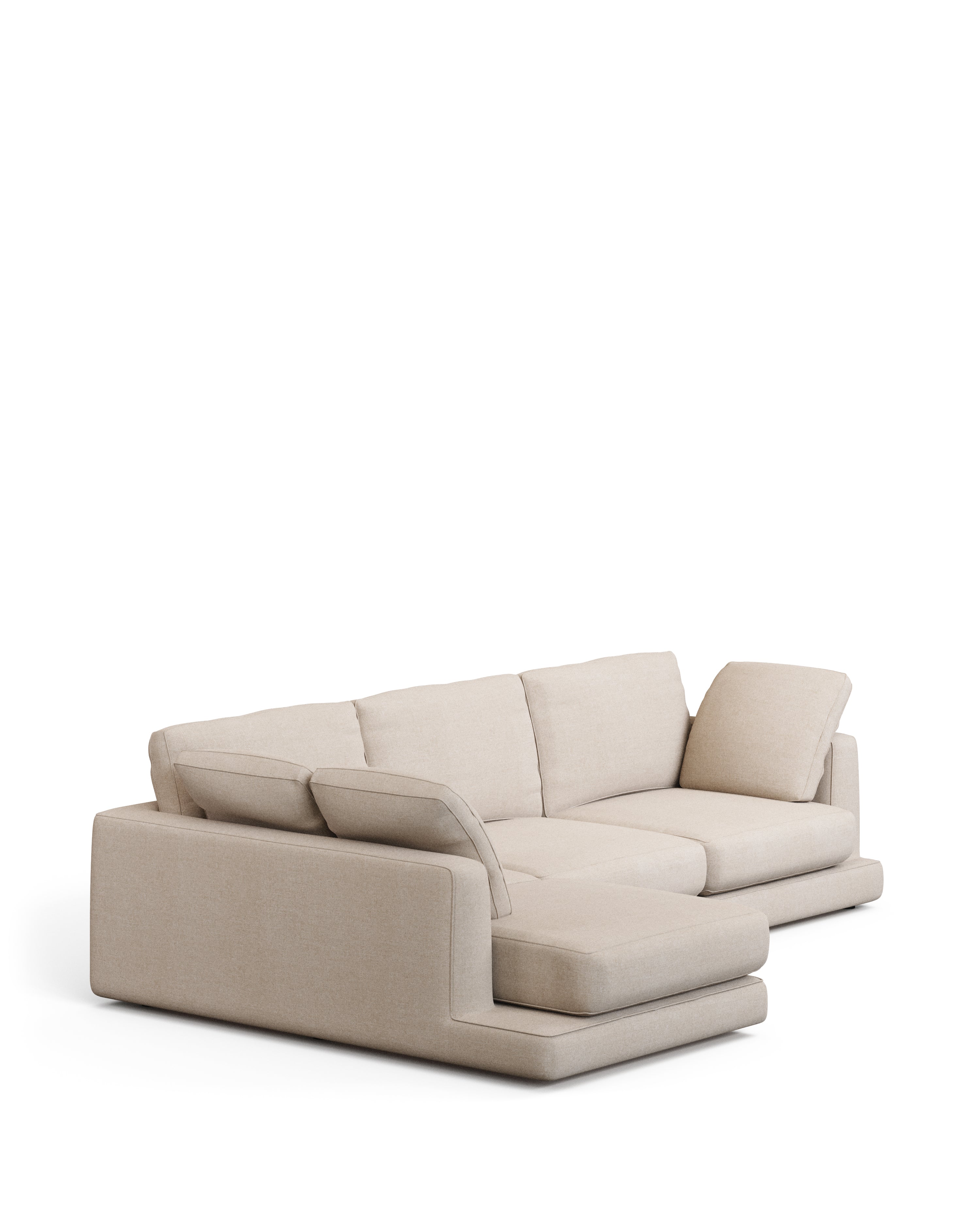 Gala 4-seater sofa with left chaise longue beige 300cm - Product Image