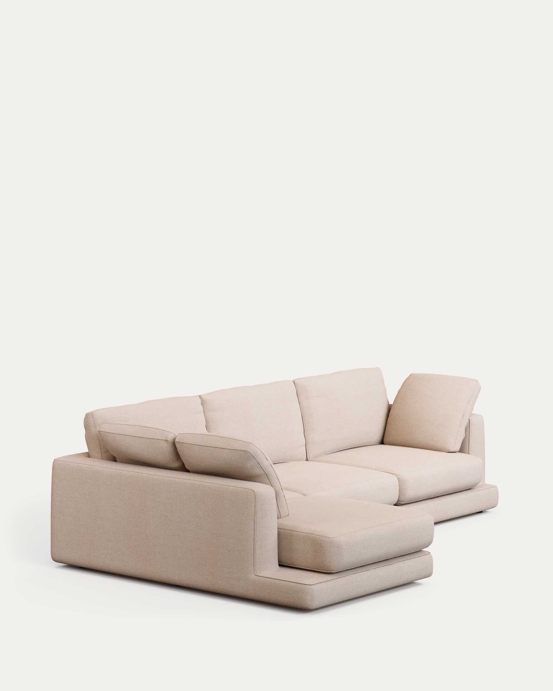 Gala 4-seater sofa with left chaise longue beige 300cm - Product View