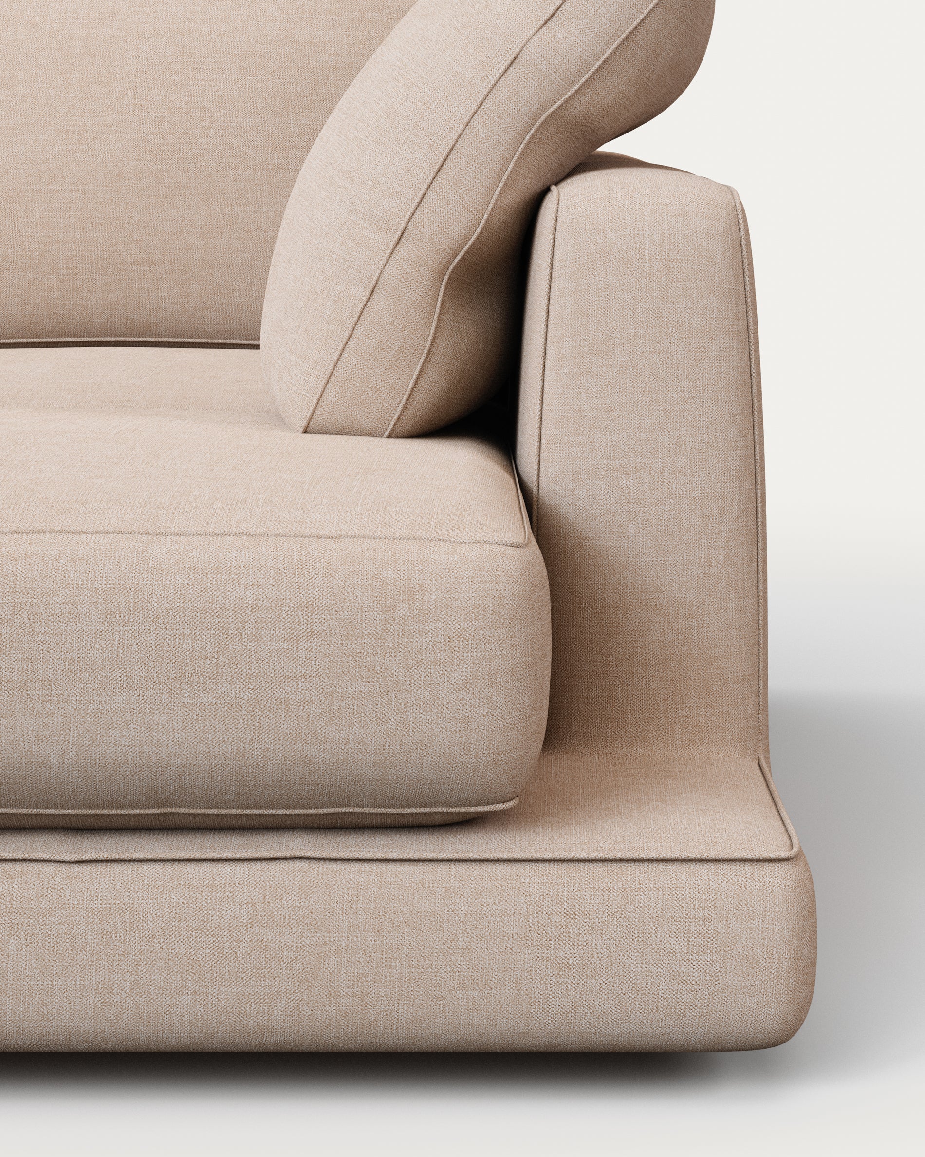 Gala 4-seater sofa with right chaise longue beige, 300cm - Detail