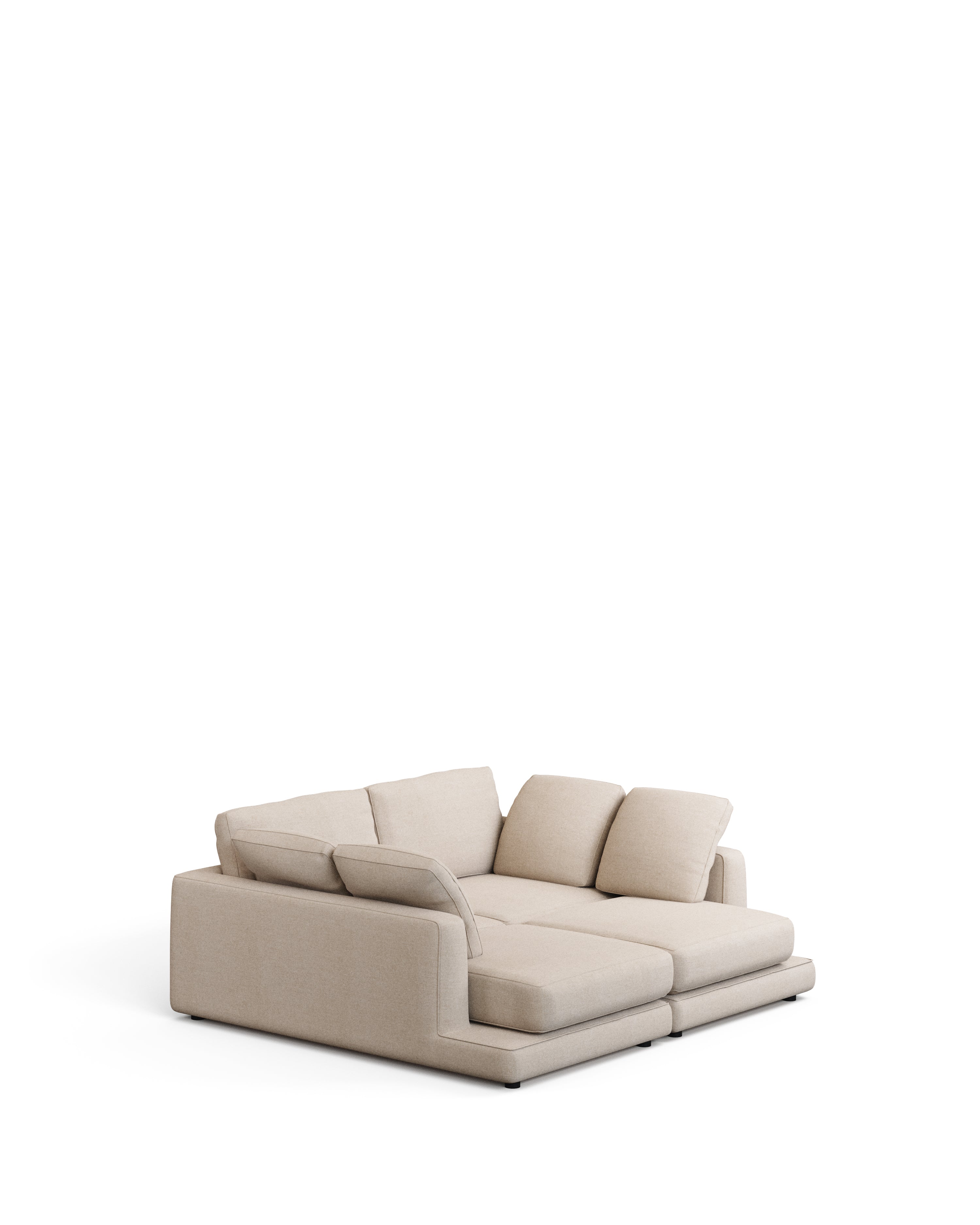 Gala 3-seater sofa with double chaise longue beige, 210cm - Product Image