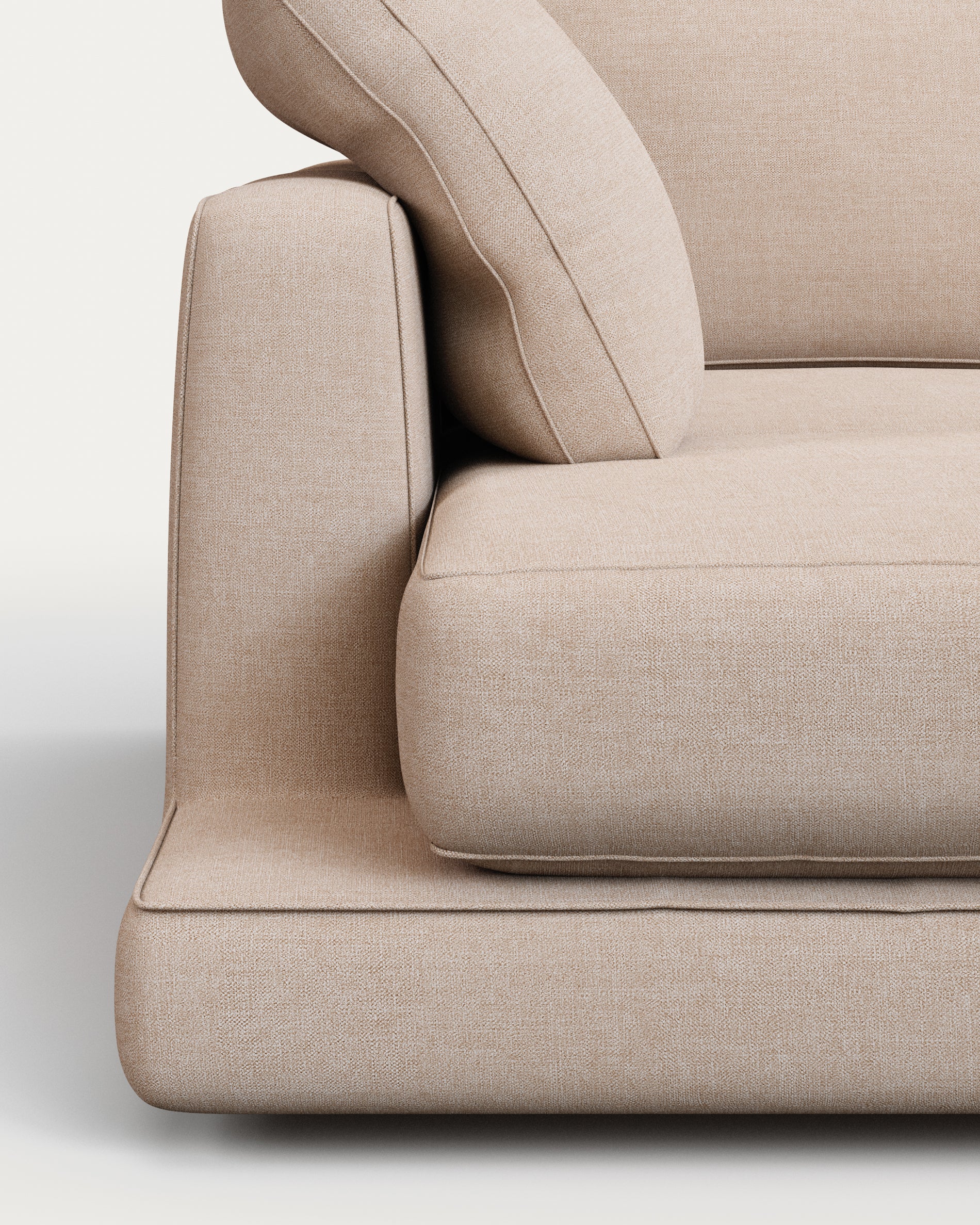 Gala 3-seater sofa with double chaise longue beige, 210cm - Detail