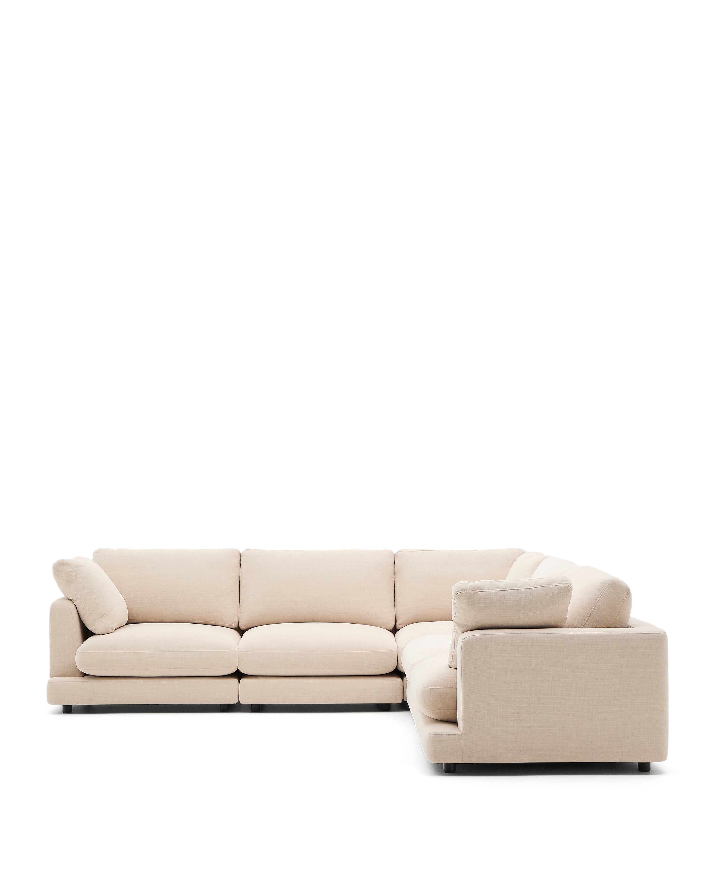 Gala 6-seater corner sofa in beige chenille FSC Mix Credit 300 x 300cm - Product Image