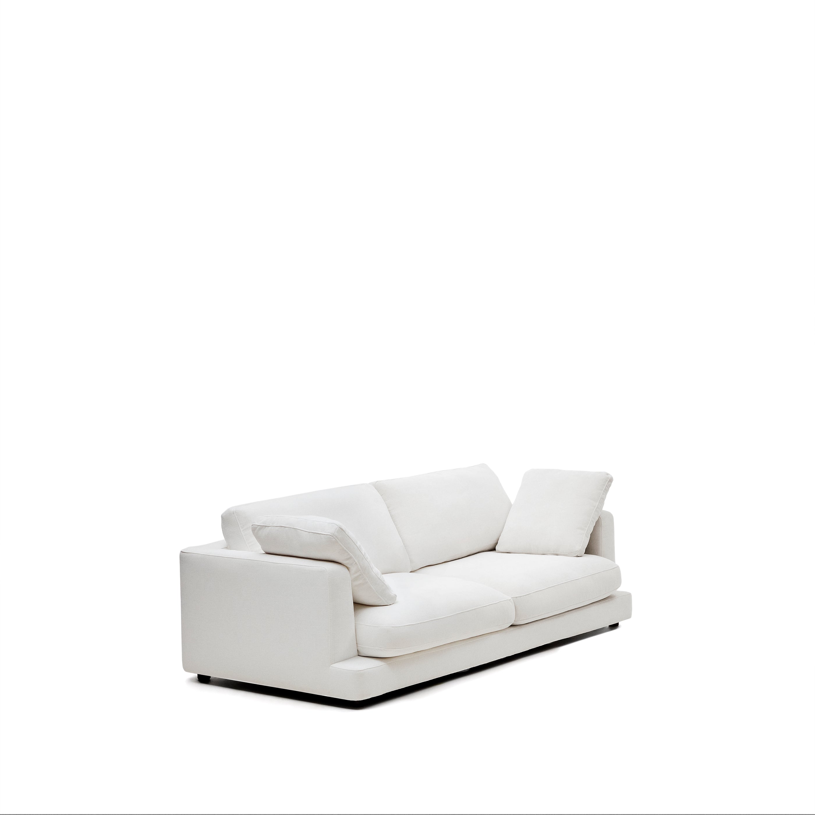 Gala 3-seater white chenille sofa FSC Mix Credit 210cm - Product Image