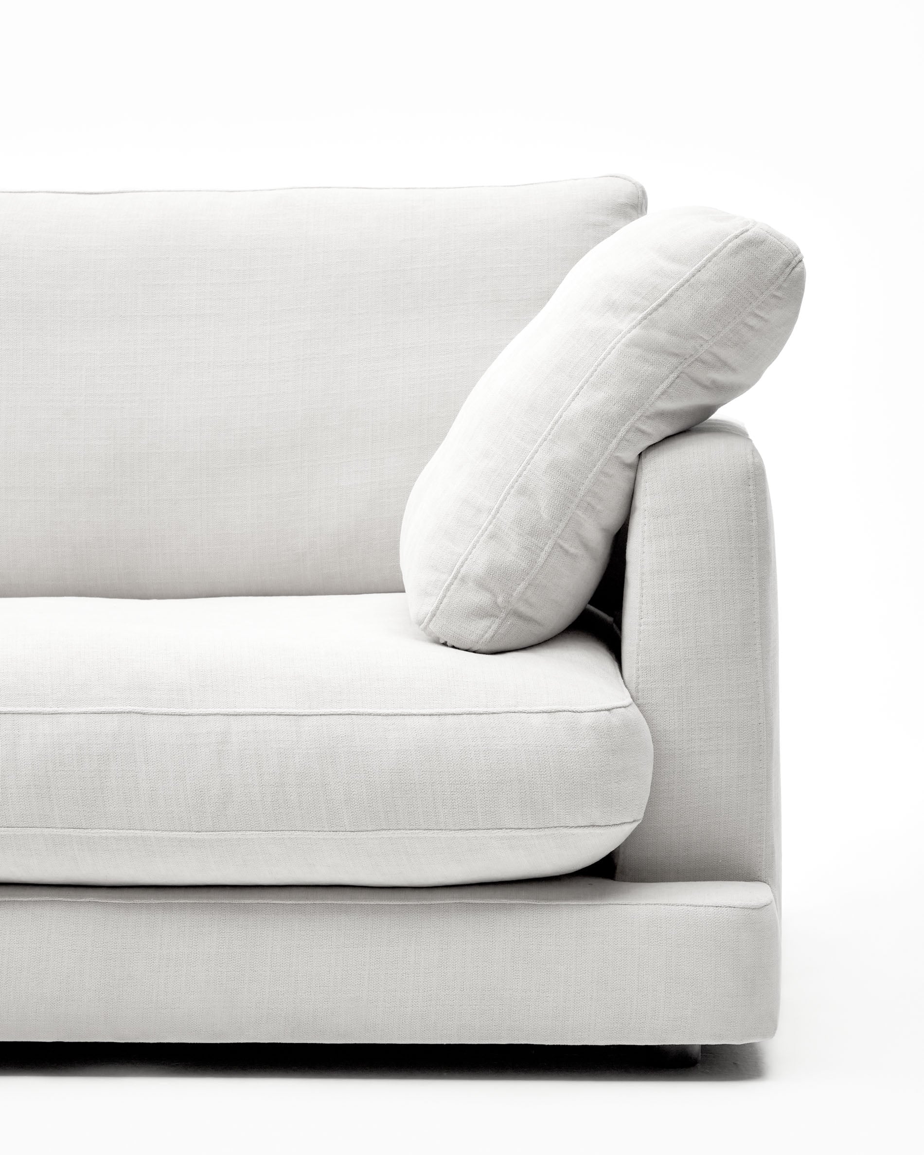 Gala 3-seater white chenille sofa FSC Mix Credit 210cm - Detail
