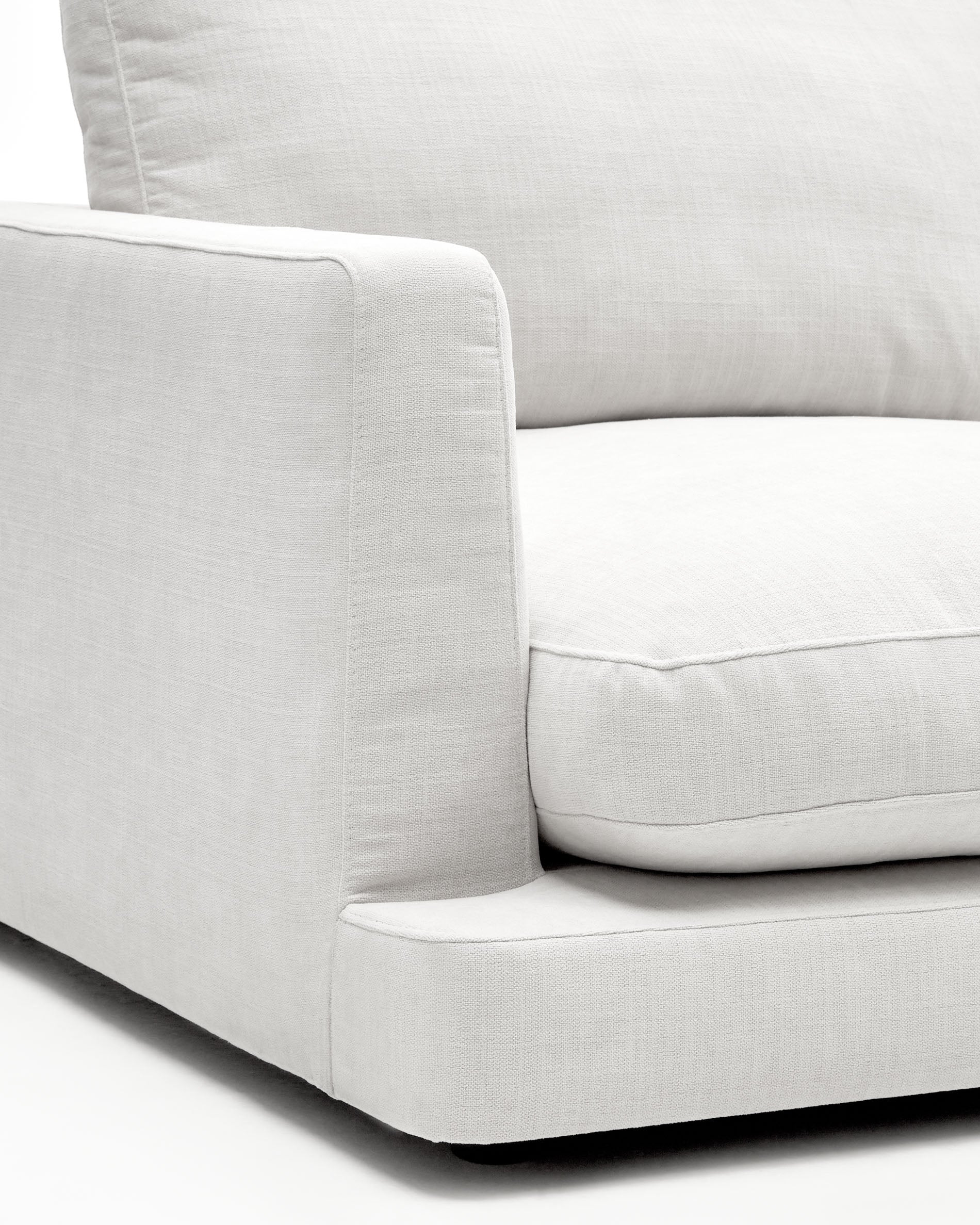 Gala 3-seater white chenille sofa FSC Mix Credit 210cm - Detail