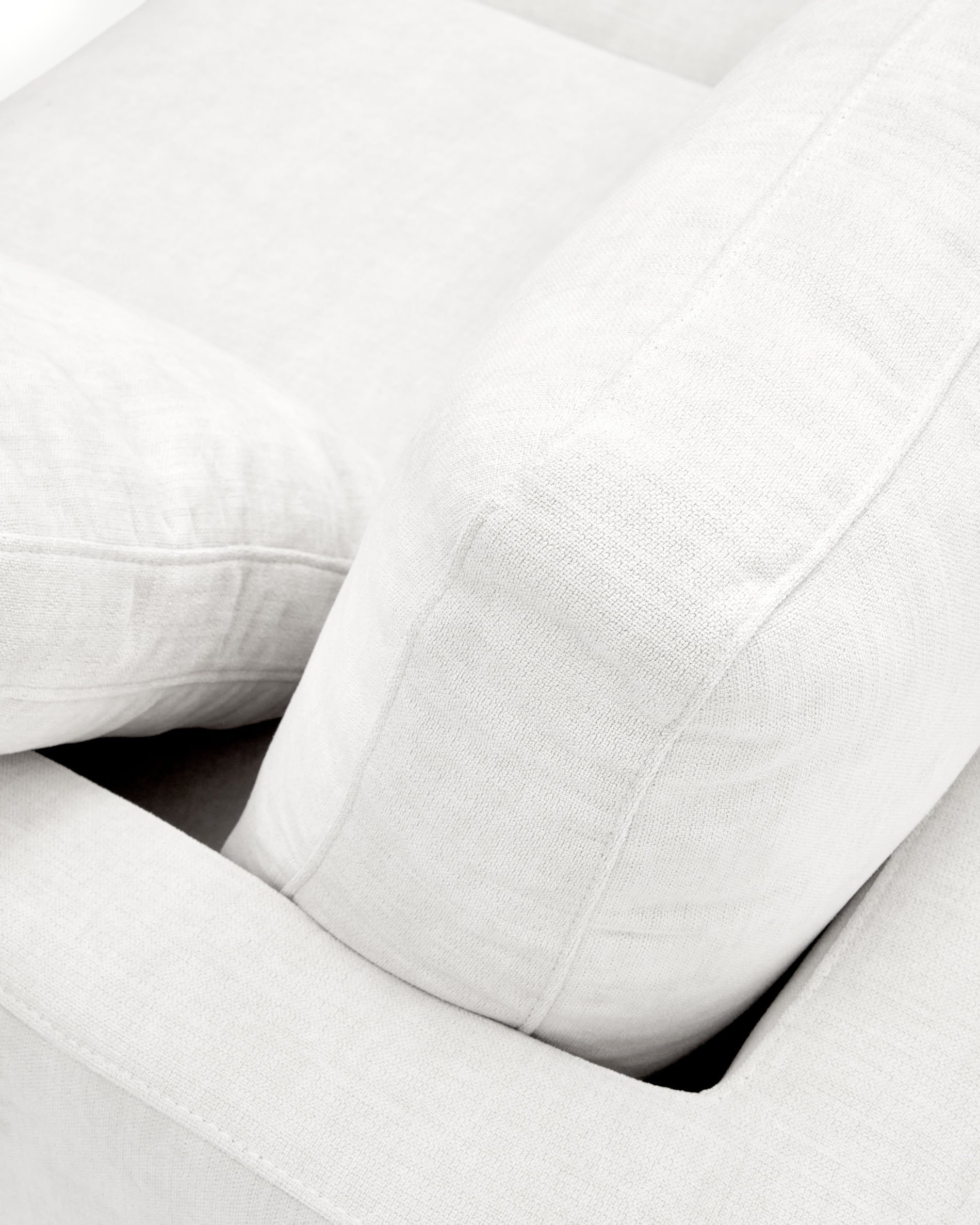 Gala 3-seater white chenille sofa FSC Mix Credit 210cm - Detail